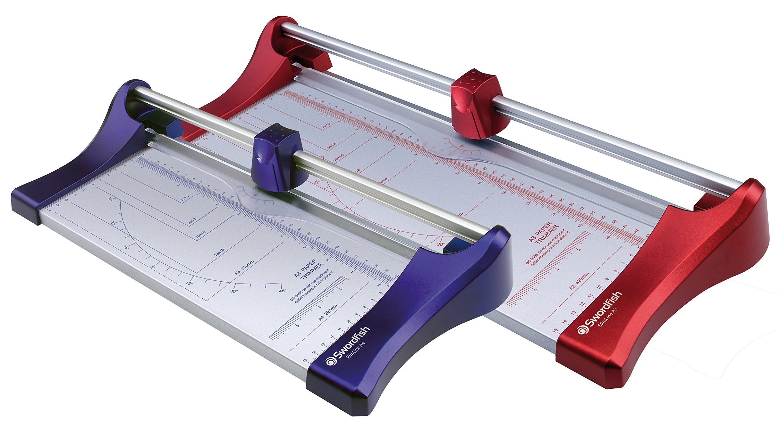 Swordfish Slimline A3 Rotary Paper Trimmer - 10 Sheet Capacity | Carbon Steel Blade | Red 2