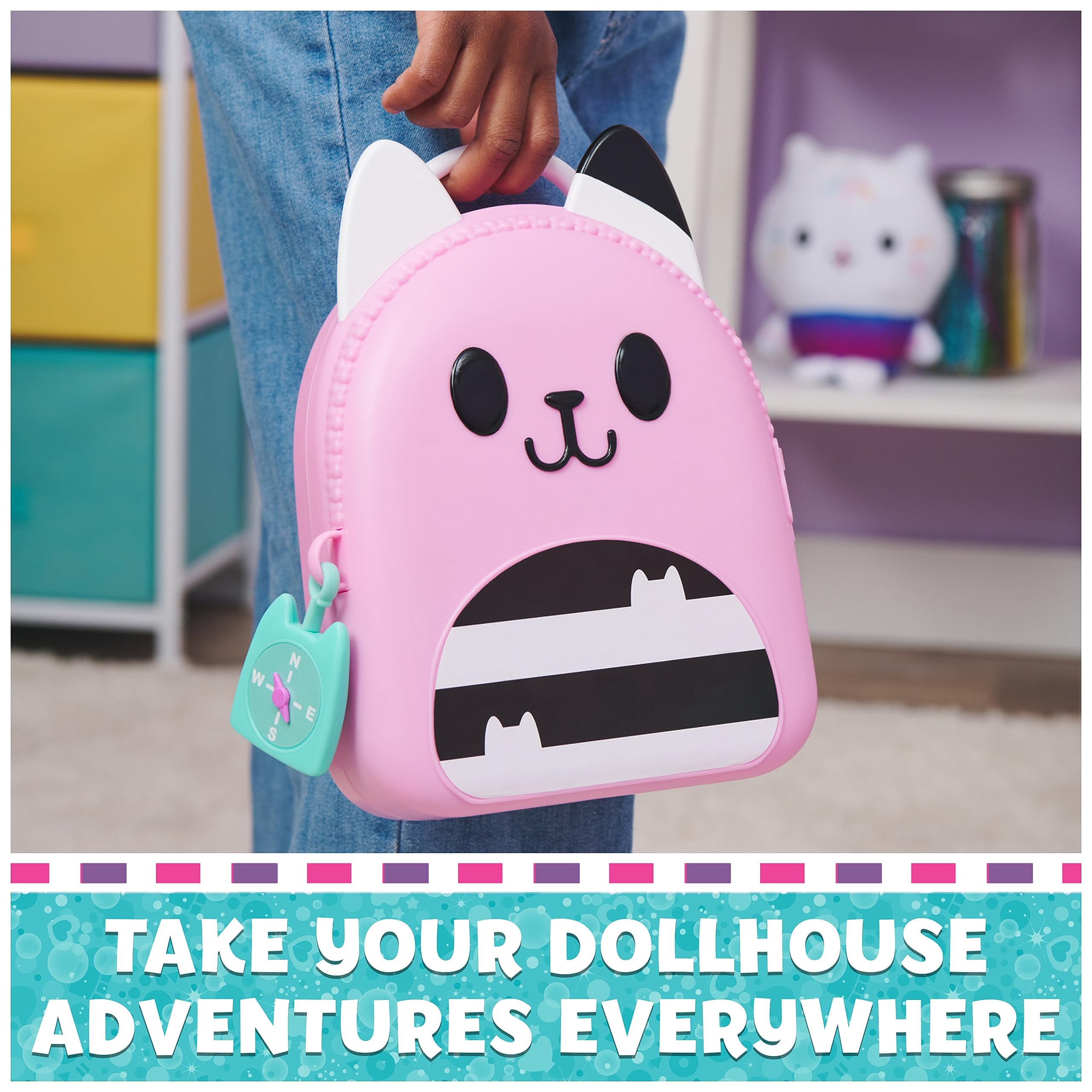 DREAMWORKS GABBY'S DOLLHOUSE Gabby Girl On-The-Go Travel Set - 11 Pieces | Ages 3+ 6