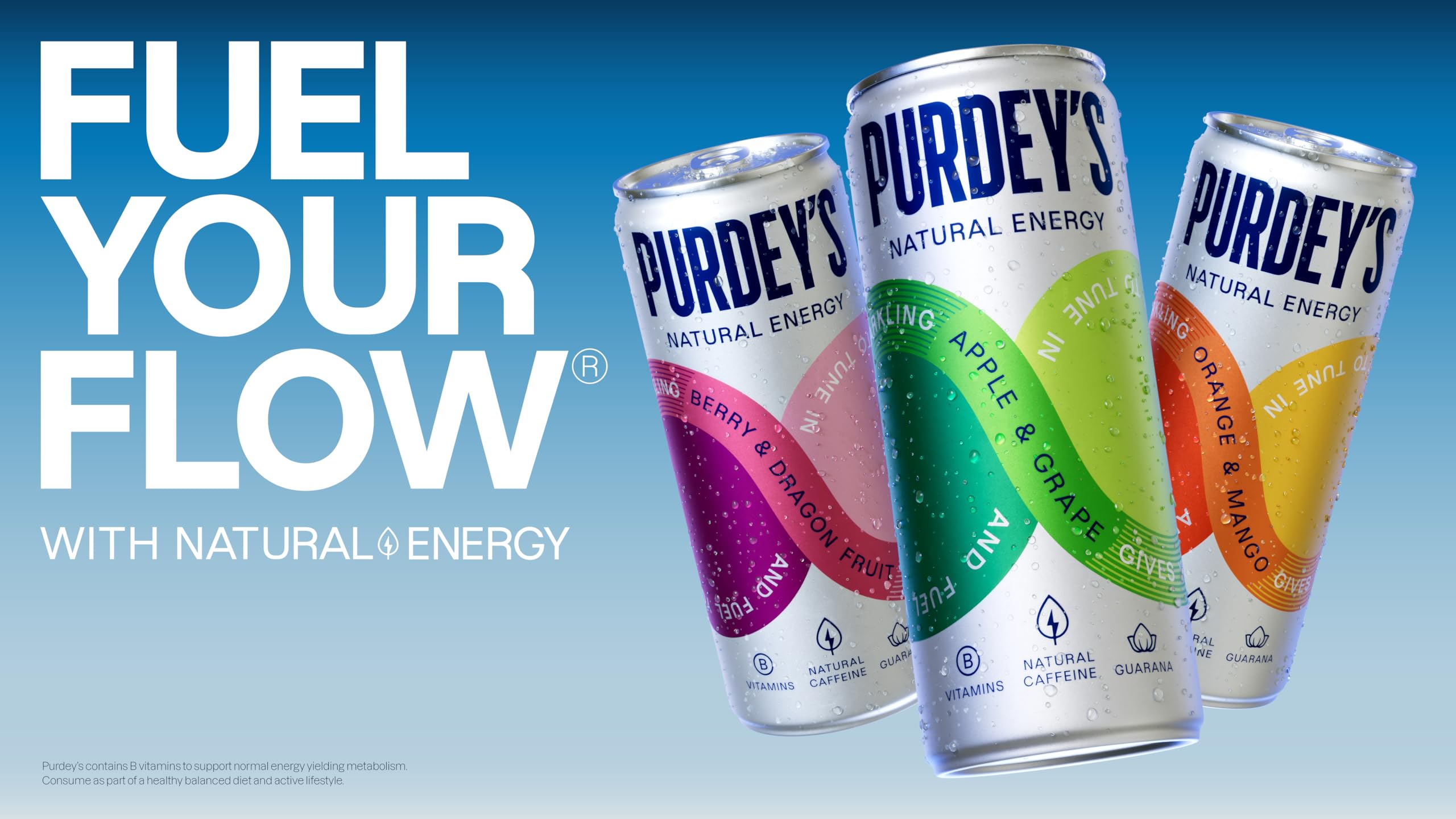 Purdey's Natural Energy Orange & Mango Juice - 250ml Can (Pack of 4) | Natural Caffeine & B Vitamins 4
