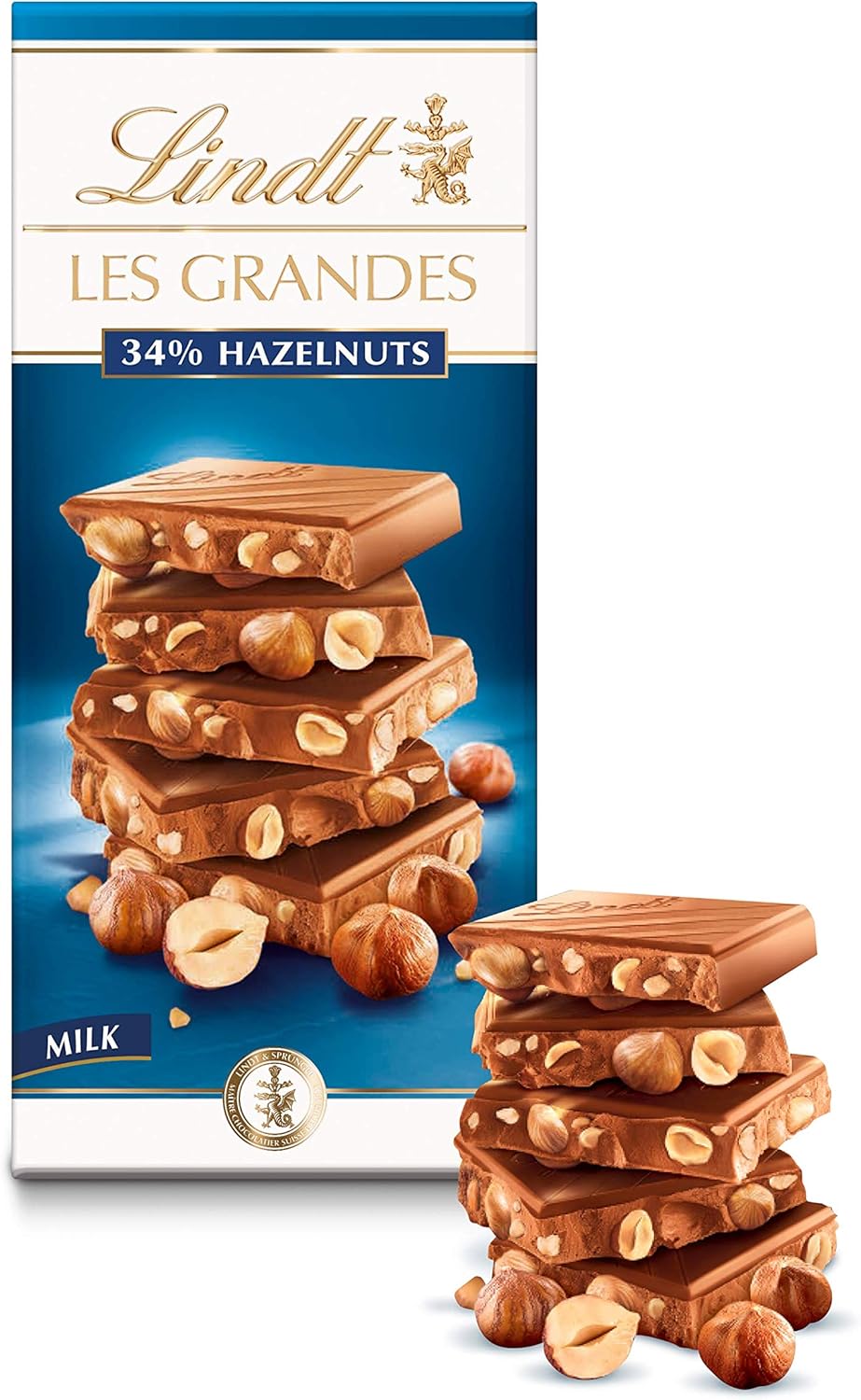 Lindt Les Grandes Milk Chocolate Hazelnut Bar 150g