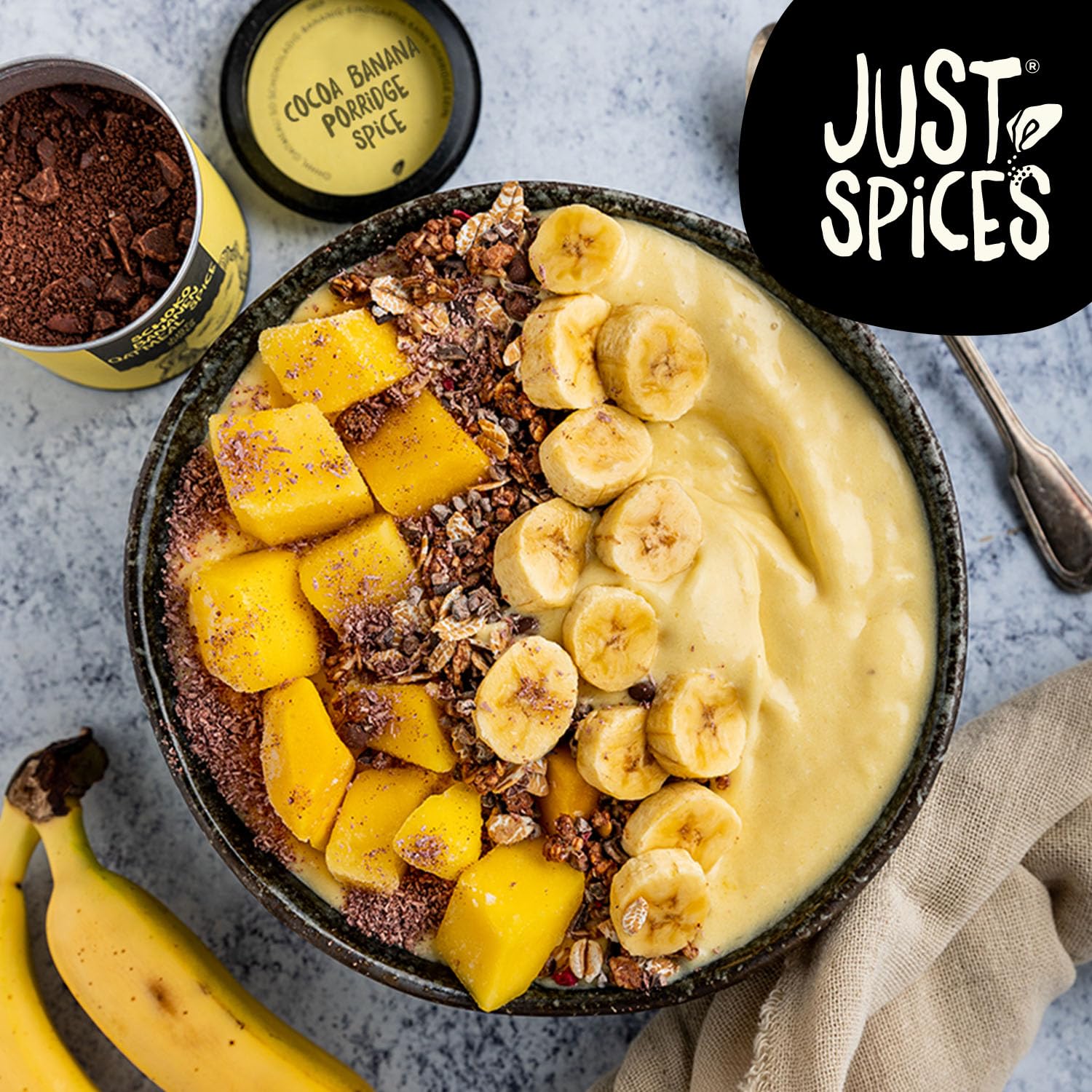 Just Spices Cocoa Banana Porridge Spice, 55g - Natural Mix for Chocolatey Banana Porridge & Desserts 4