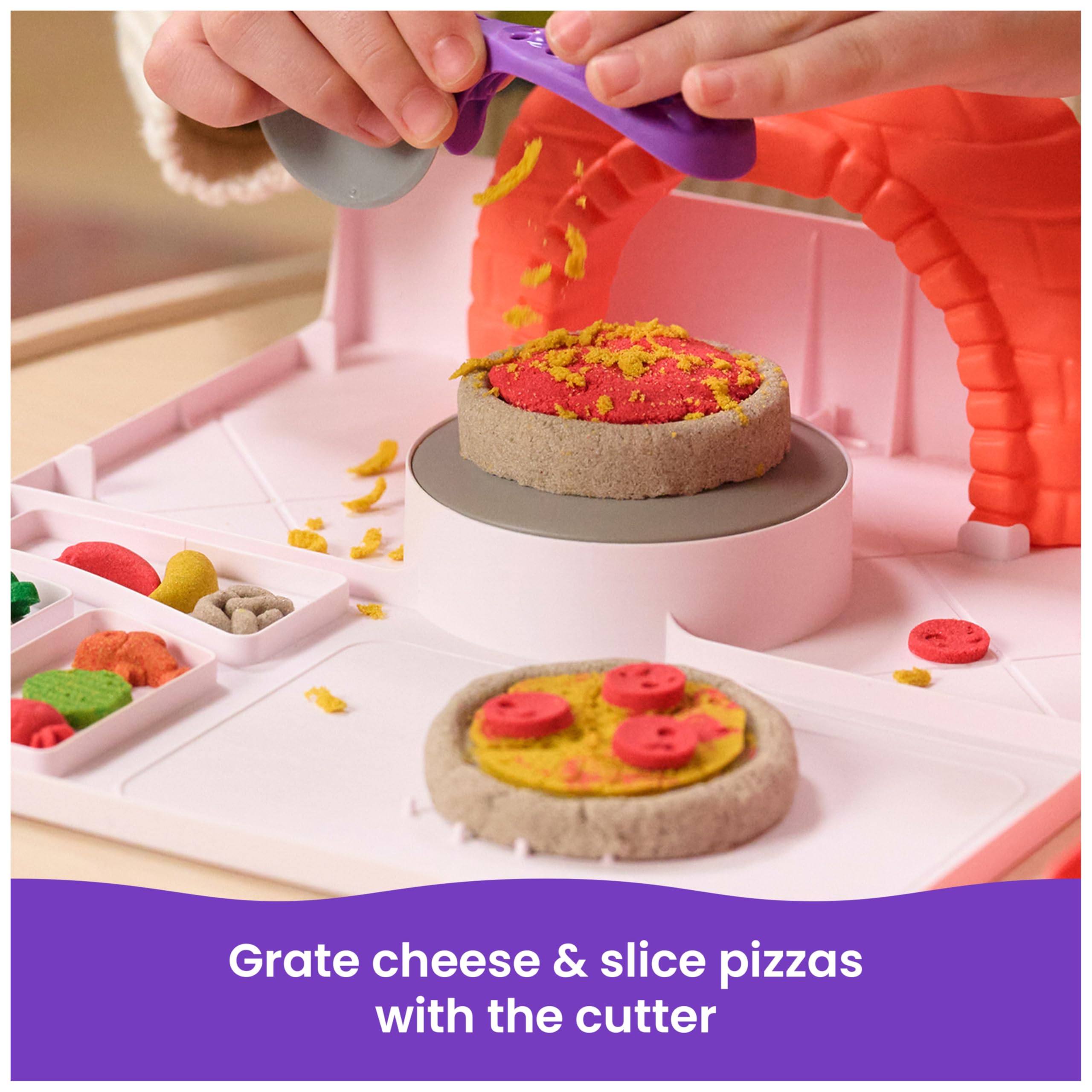 Kinetic Sand SquishPizza Rising Pizza Playset with 452g Play Sand and 5 Tools | Ages 5+ 5