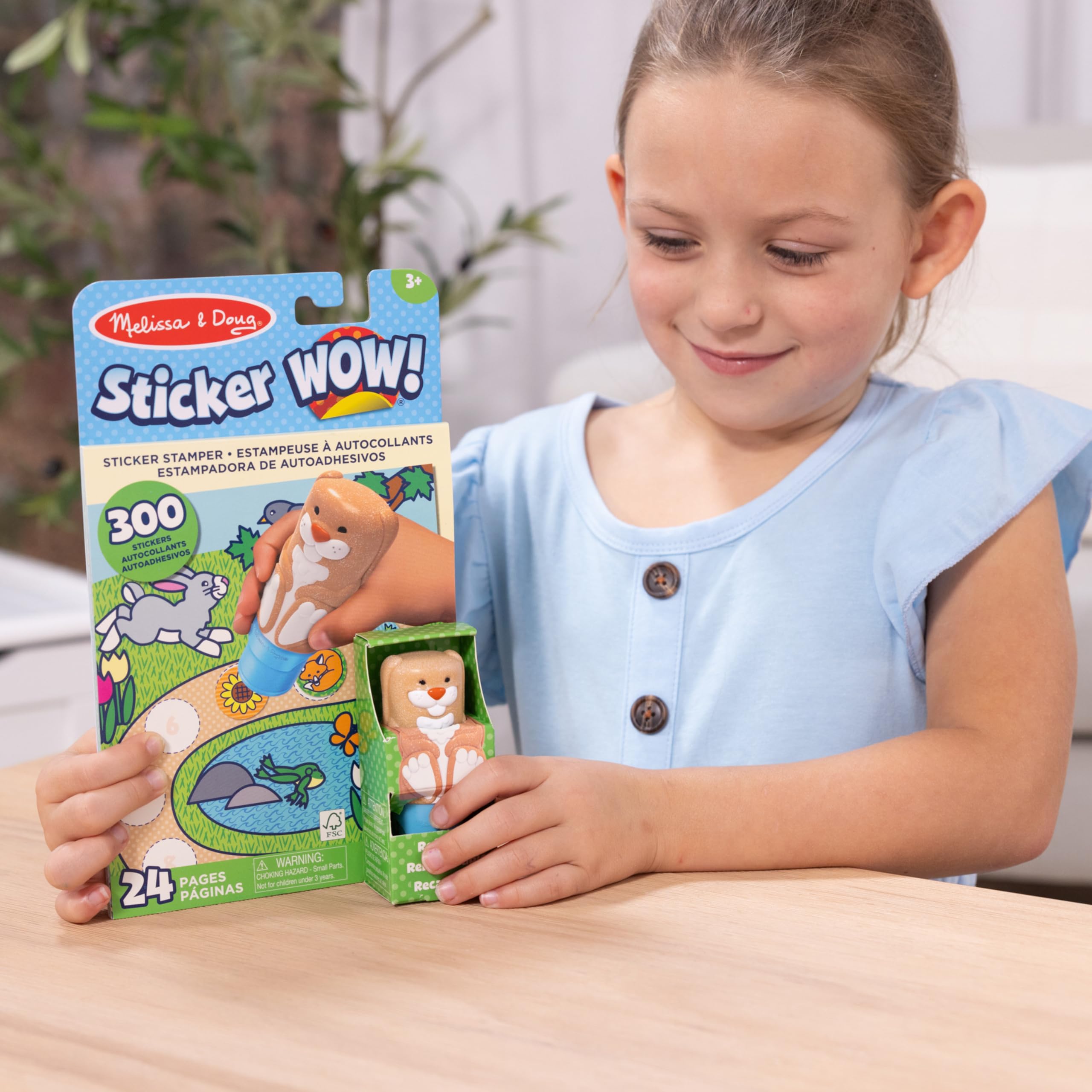 Melissa & Doug Sticker WOW! Activity Pad with 300 Stickers & Bunny Stamper | Ages 3+ 2