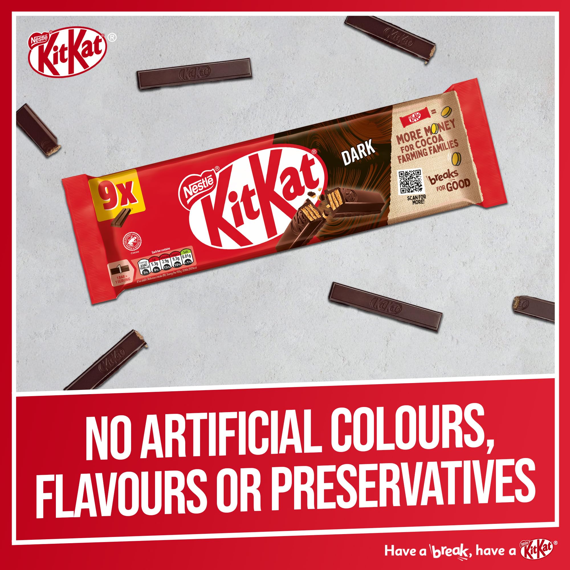 KitKat 2 Finger Dark Chocolate Biscuit Bars – 8 Pack (8 x 20.7 g) | Crisp Wafer & Smooth Dark Chocolate Snack 3