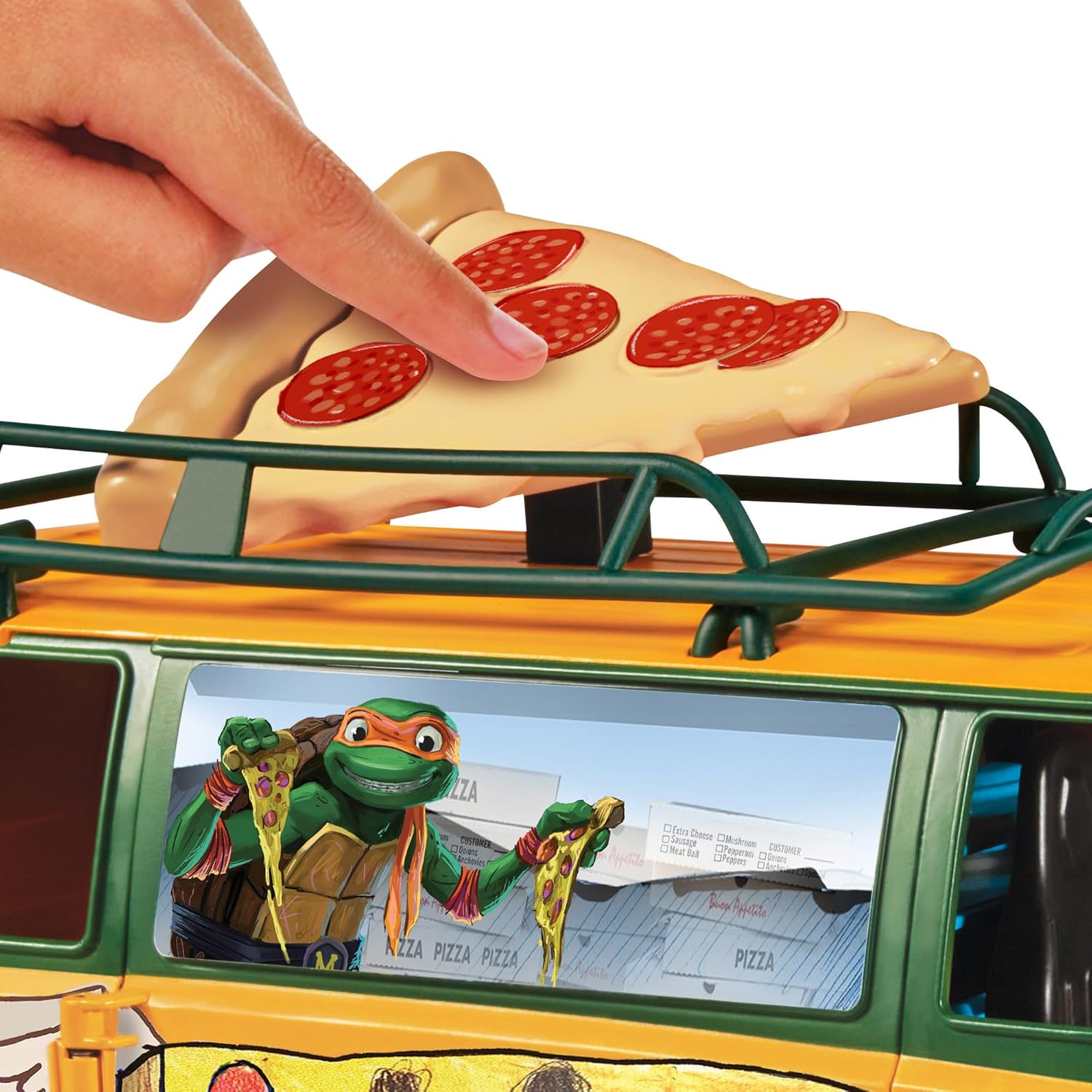 Teenage Mutant Ninja Turtles Pizza Fire Delivery Van - Action Playset for Kids 4+ 2