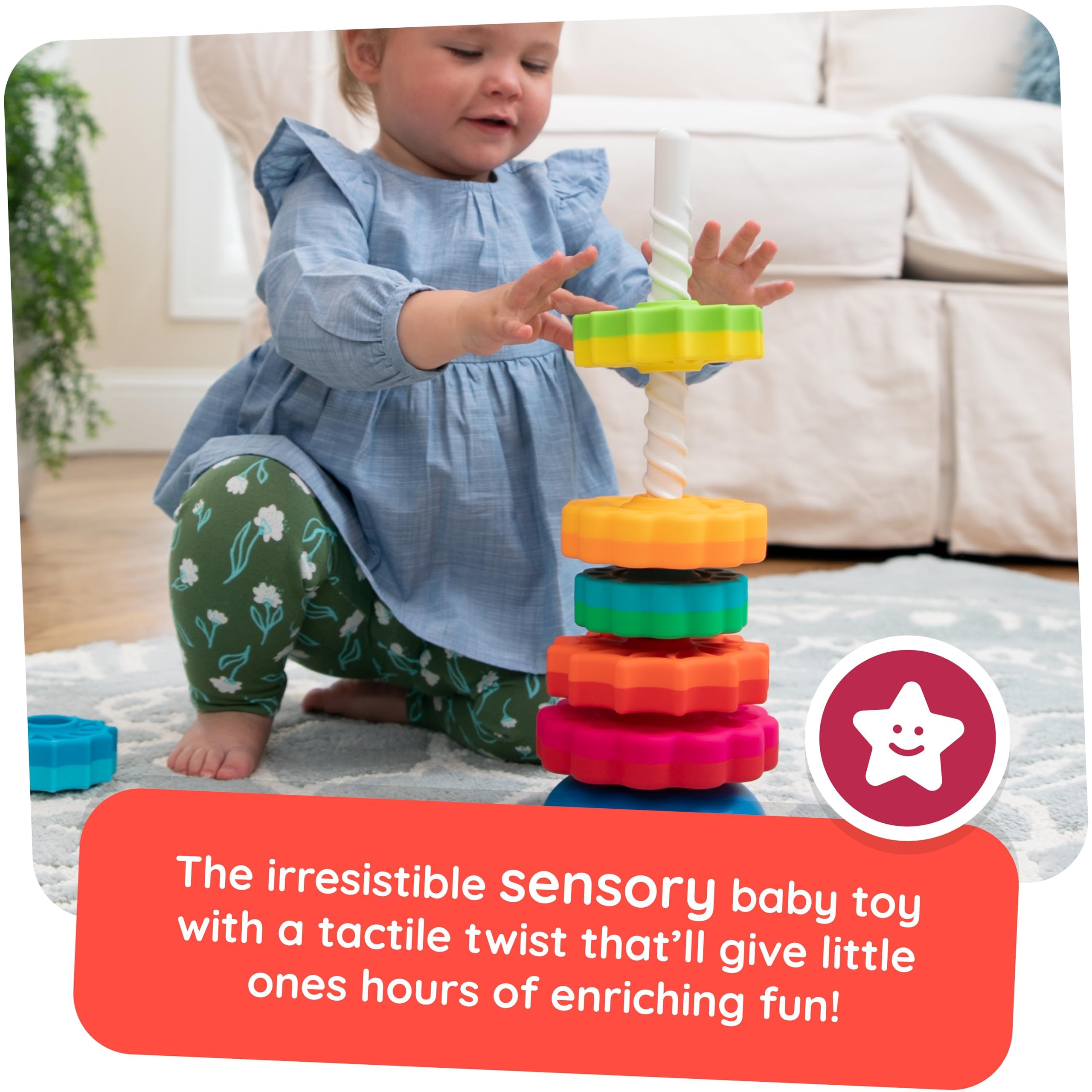 Fat Brain SpinAgain FA110-1 Stacking & Twirling Toy for Toddlers 11