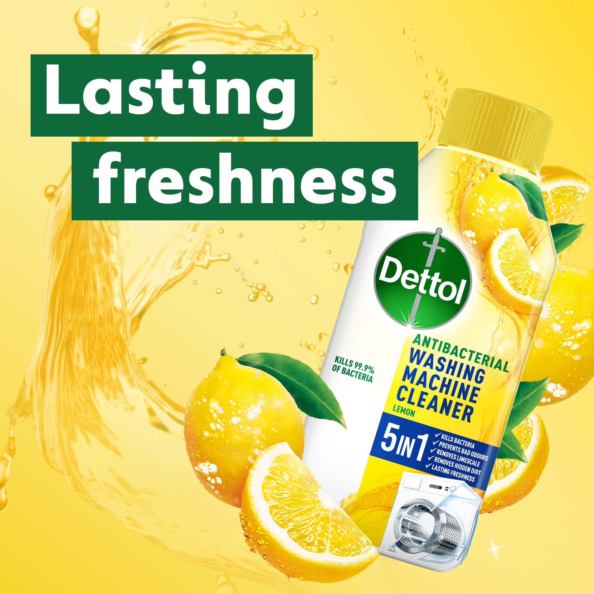 Dettol - Lemon Breeze Antibacterial Washing Machine Cleaner (250ml) 6