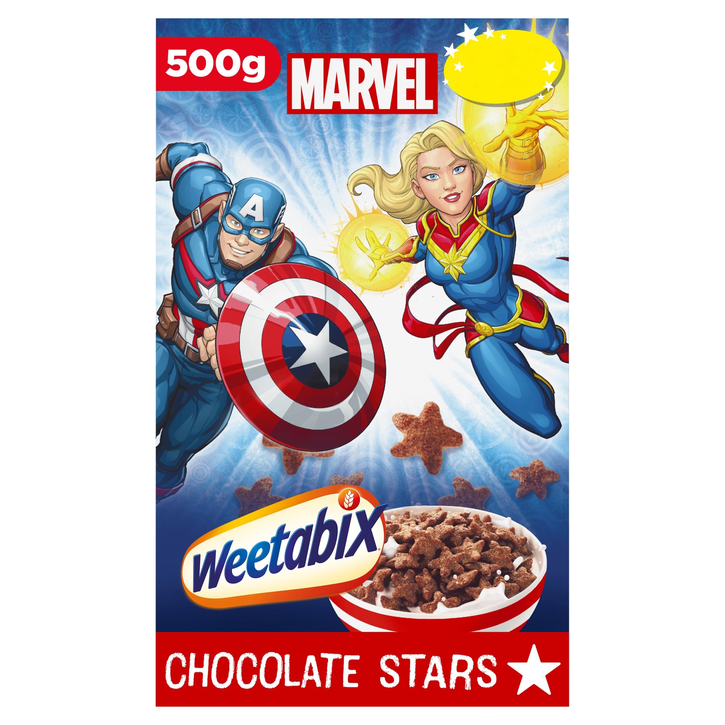 AVENGERS Weetabix Chocolate Stars Cereal - 500g Pack | Fortified with Vitamins & Iron