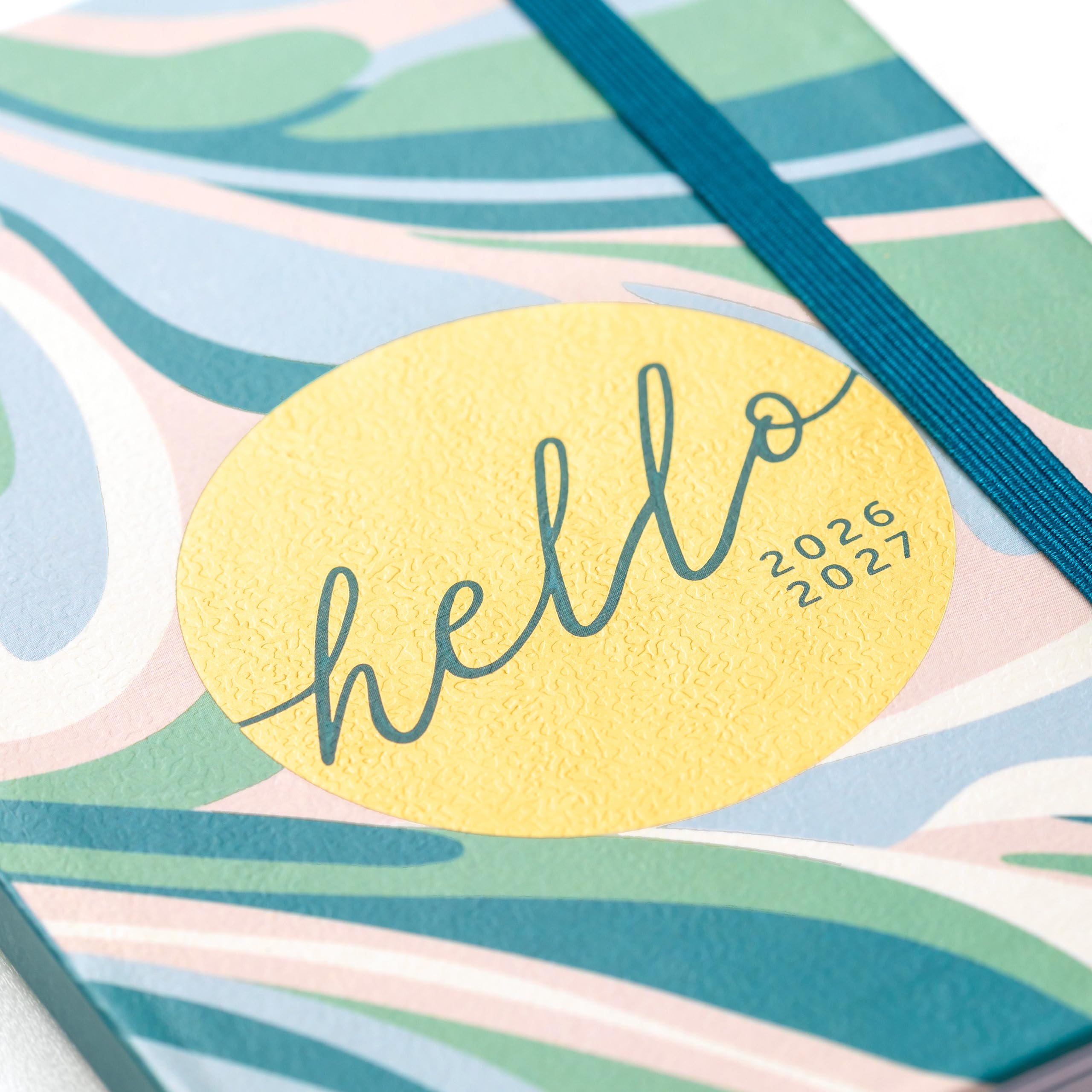 Busy B A6 Academic Planner Diary - Mid-Year Aug '26 to Aug '27 | Marble Print | Elastic Closure