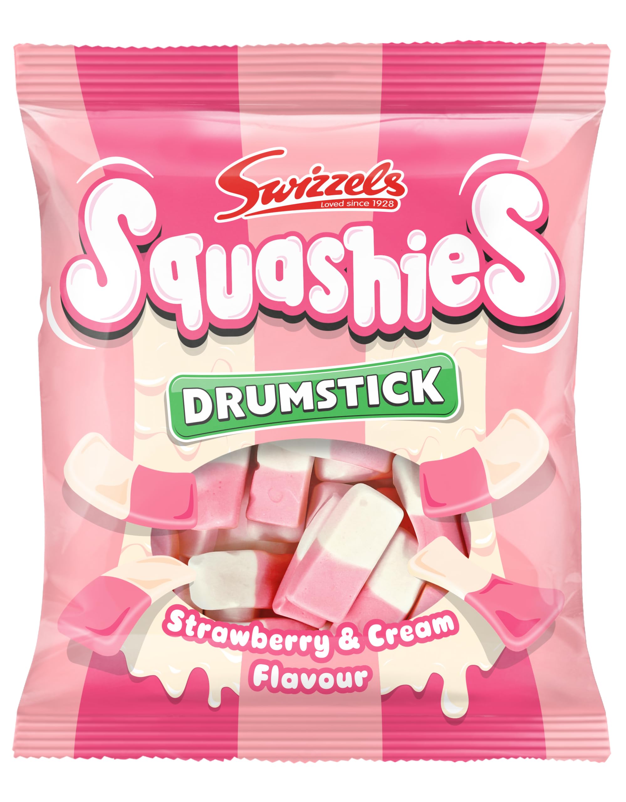 Swizzels Squashies Strawberry & Cream Flavour Sweets, 120g Bag