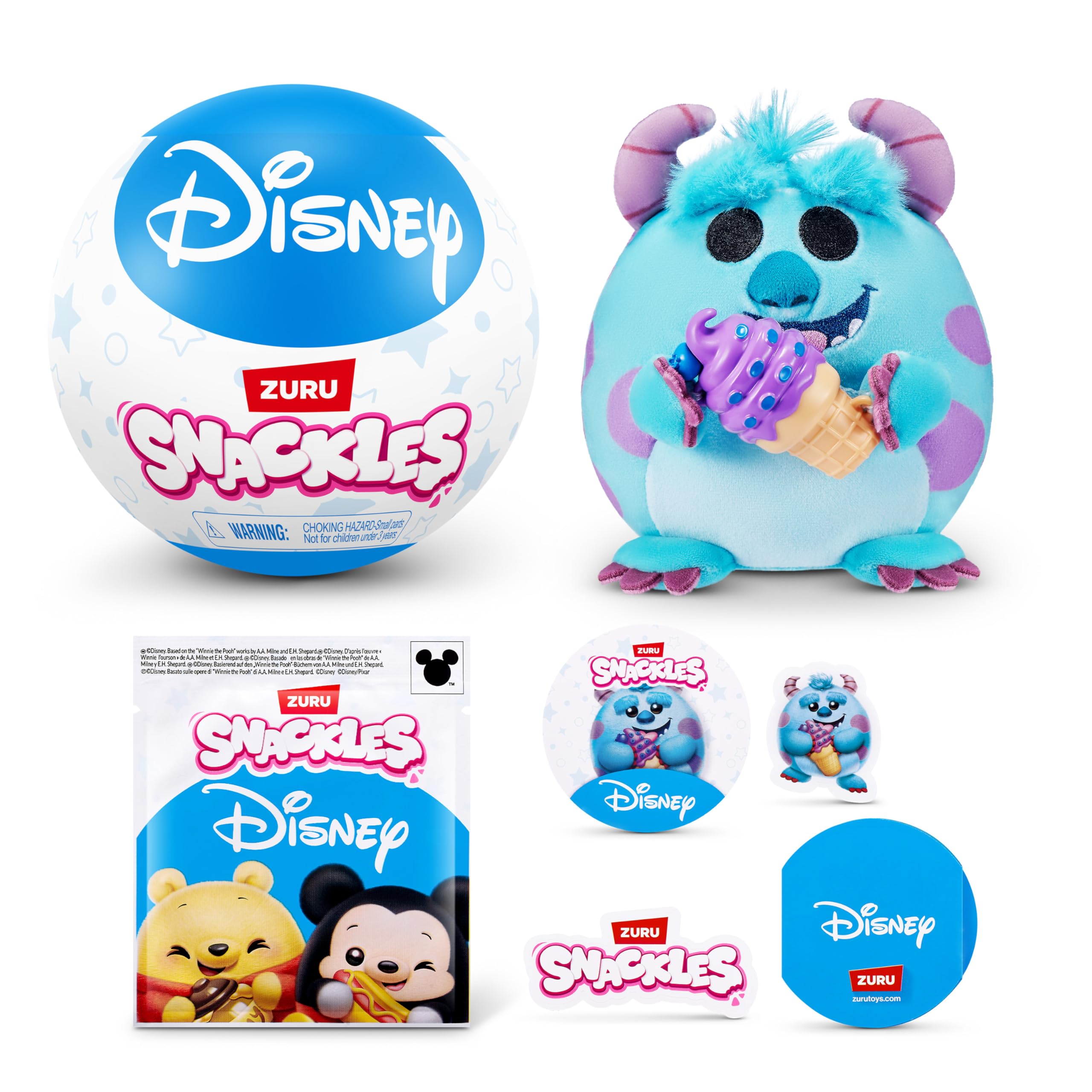 Snackles Disney Mickey Mouse 5-inch Plush by ZURU | Super-Soft Polyester | Includes Collector's Guide & Sticker 1