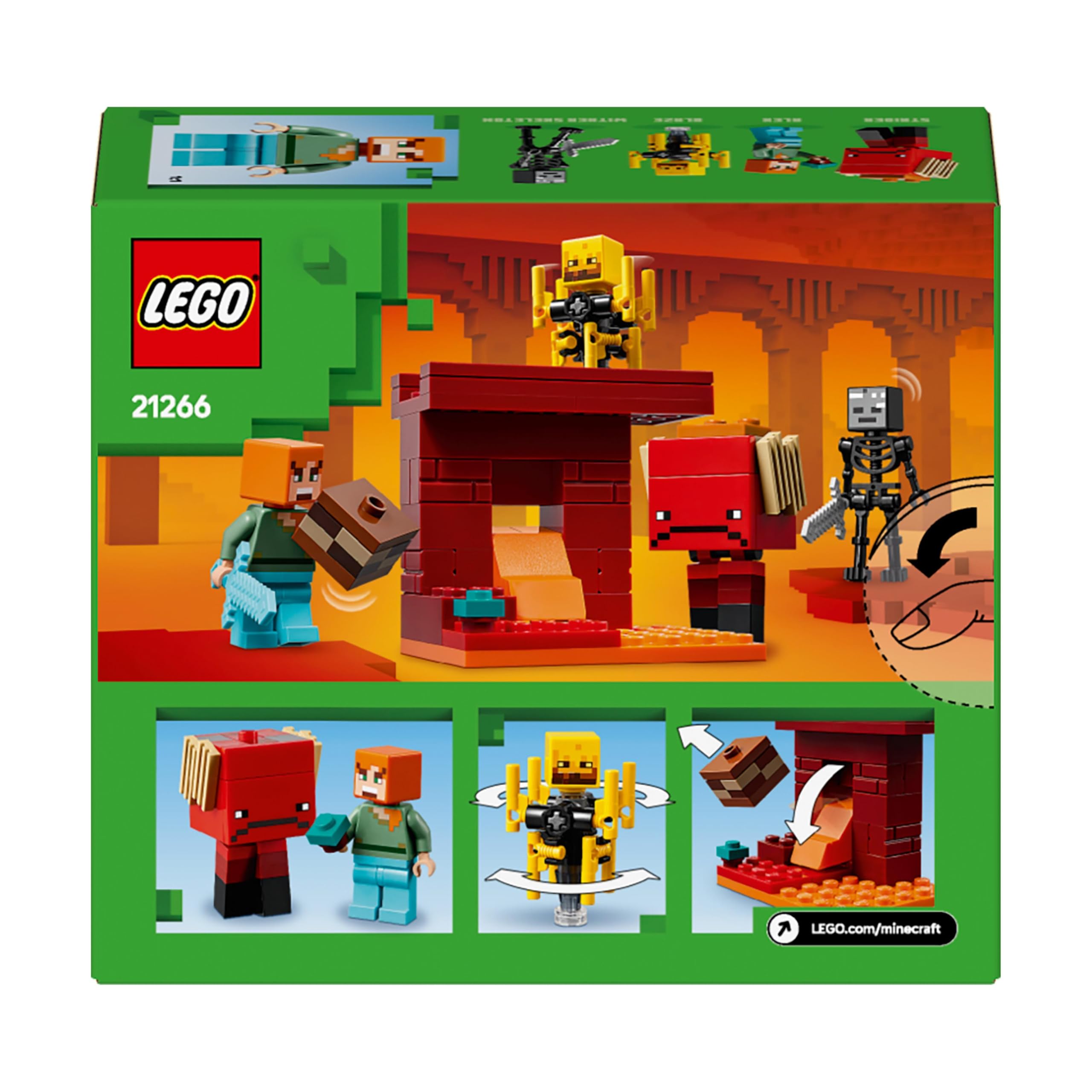 LEGO Minecraft The Nether Lava Battle Building Set - 99-Piece Playset with Alex Figure, Ages 6+ 9
