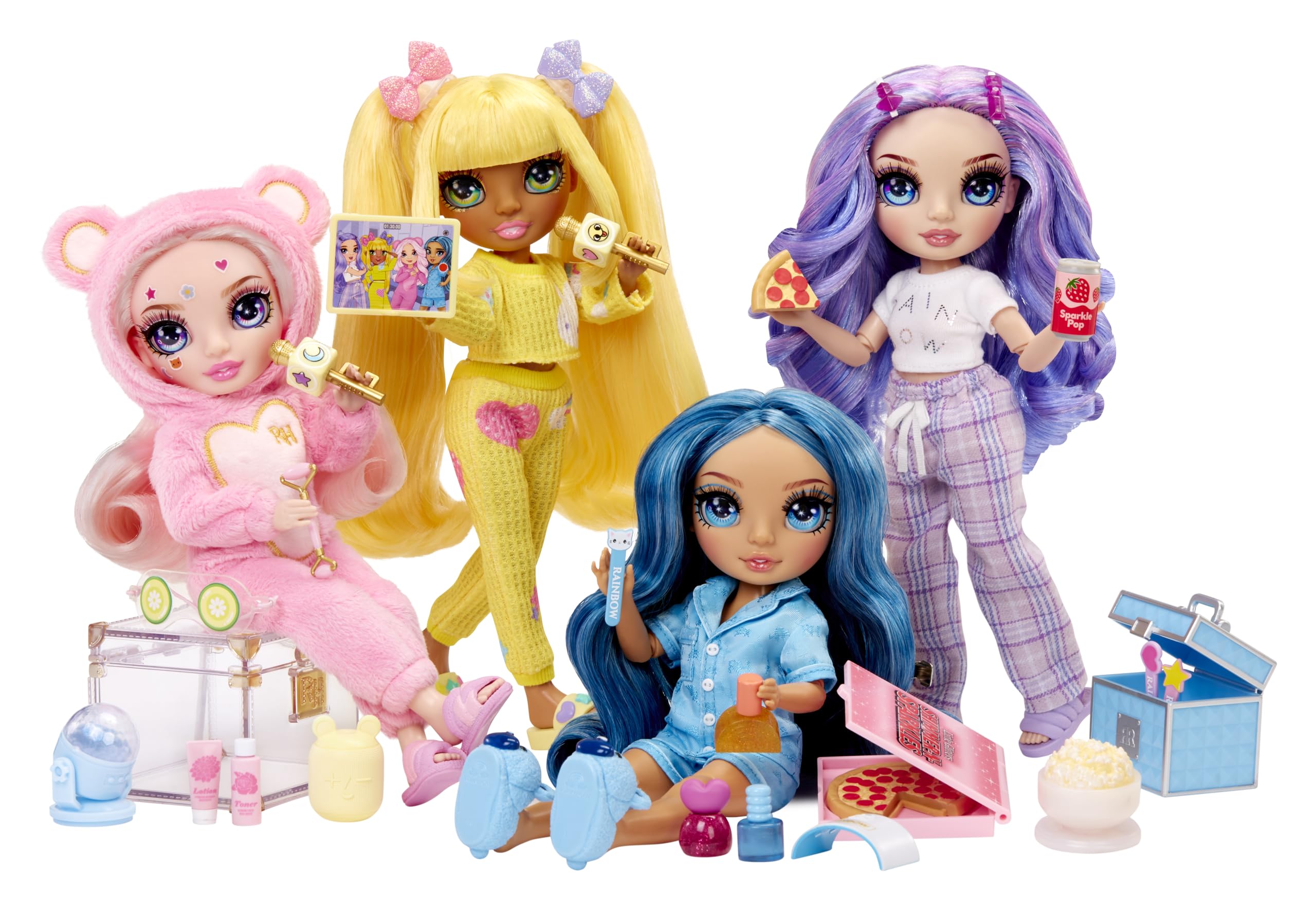 Rainbow High Junior High PJ Party - Bella (Pink) - 22 cm Posable Doll with Spa Accessories - Ages 4-12 13