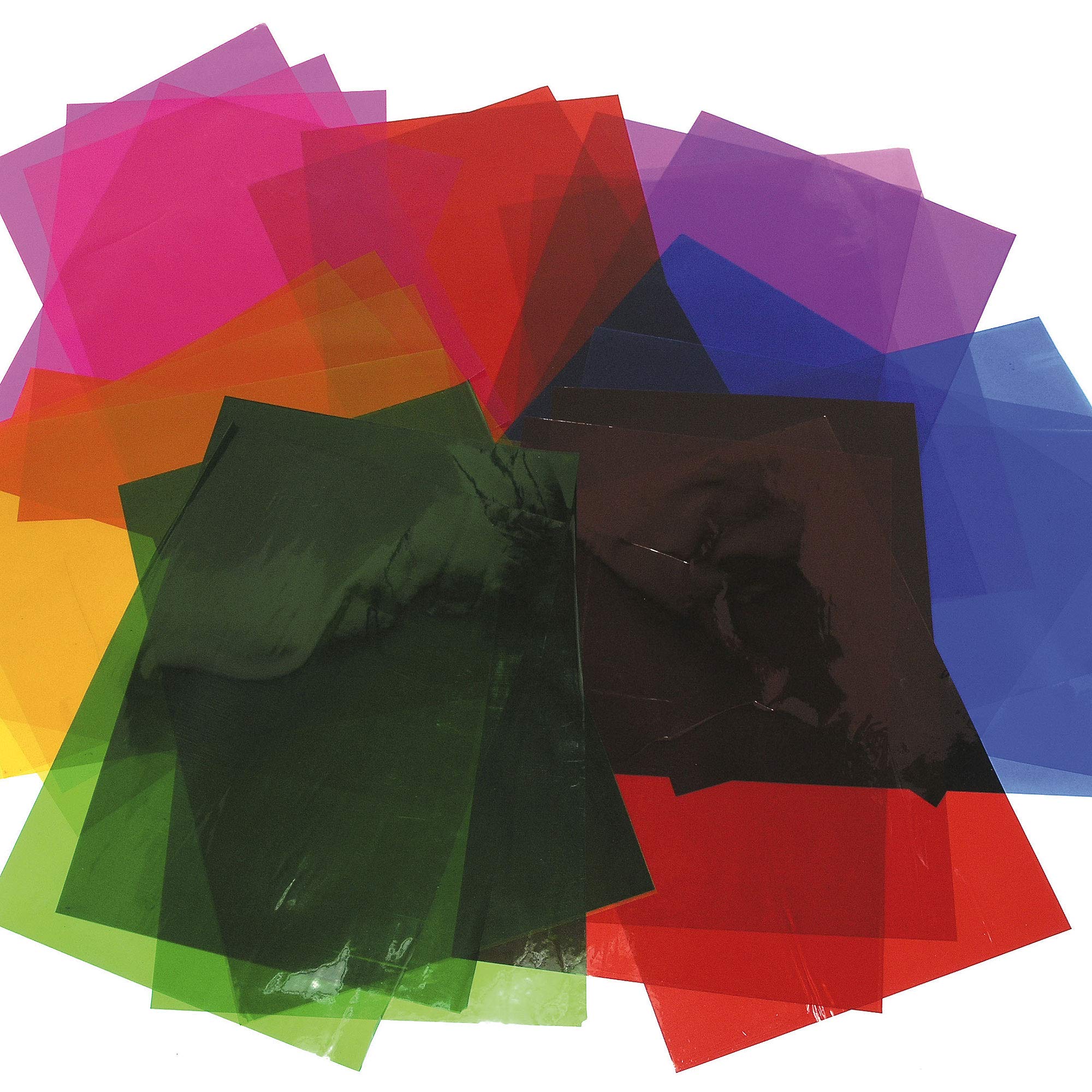 Baker Ross - EK5452 Coloured Cellophane Sheets for Art & Craft, A4, 36-Sheet Pack