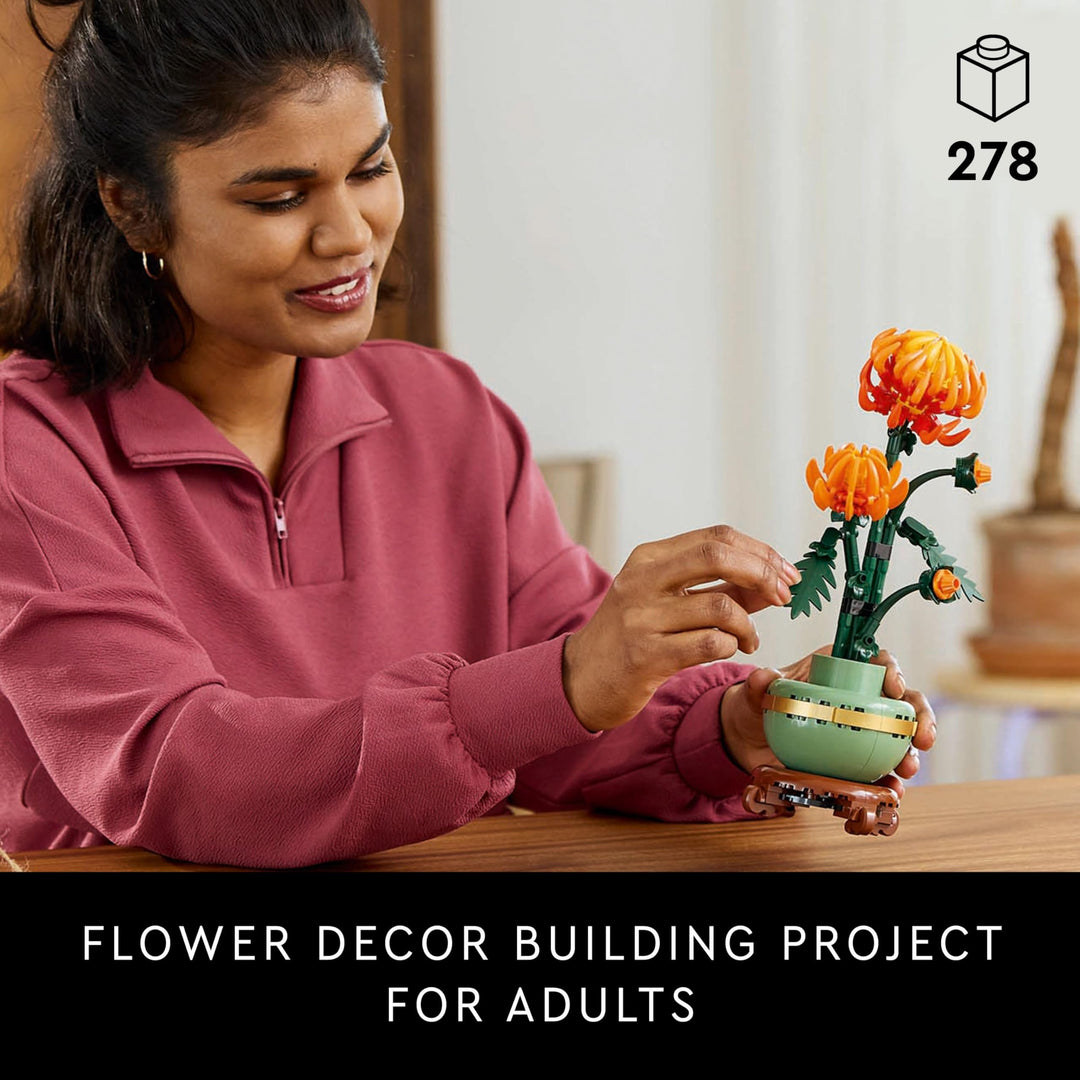 LEGO Icons Chrysanthemum Flower Building Set - 278-Piece Creative Kit for Adults