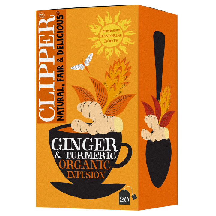Clipper - Organic Restoring Roots Ginger & Turmeric Tea Bags | 20 Infusions