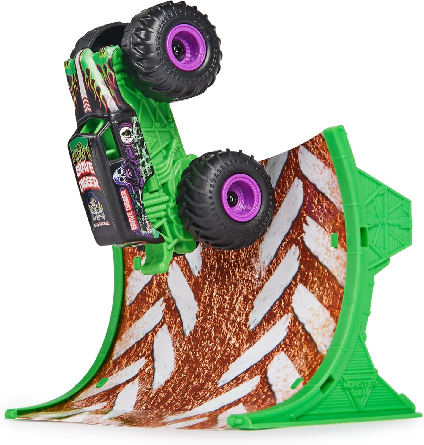 Monster Jam Grave Digger 1:64 Scale RC Truck with Ramp - Remote Control Monster Vehicle for Kids 5