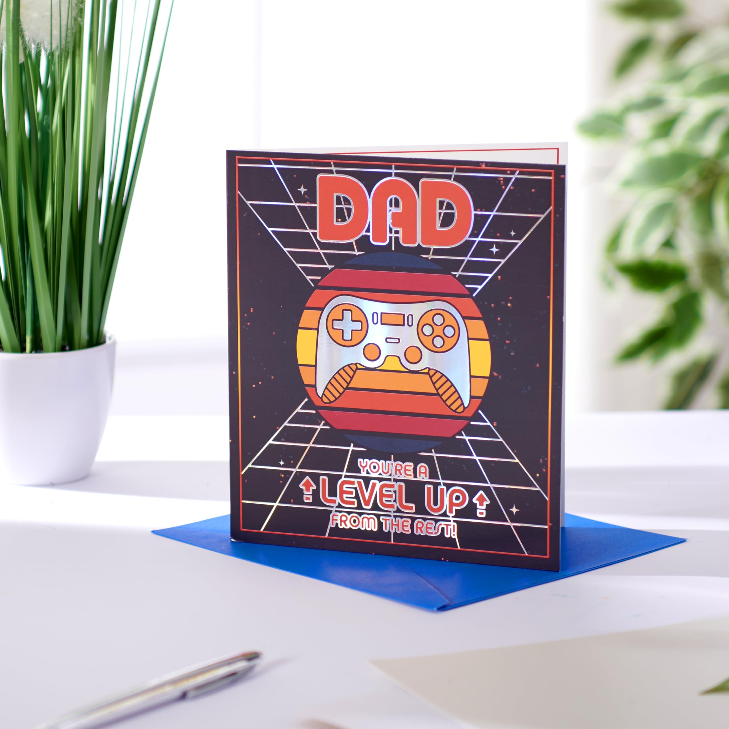 UK Greetings Father's Day Card for Dad, Grandad, Husband | Retro Gaming Design | 15.9 x 18.4 cm 3
