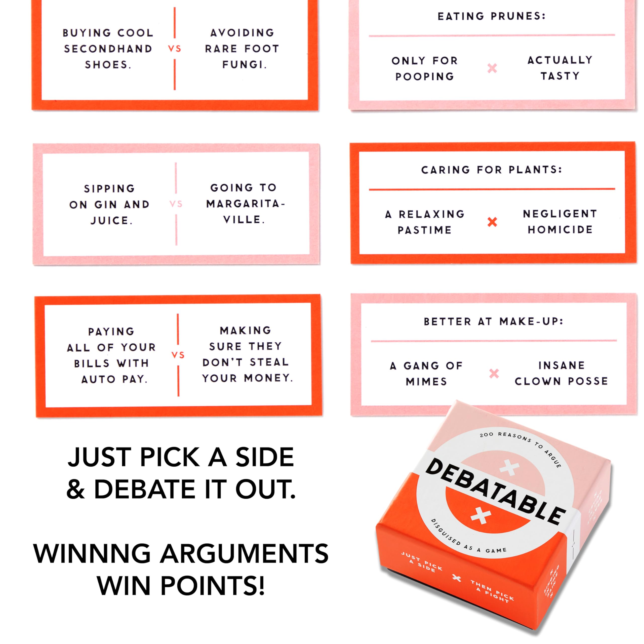 Debatable Social Game Set by Brass Monkey - 200 Argument Cards for Fun Discussions 4