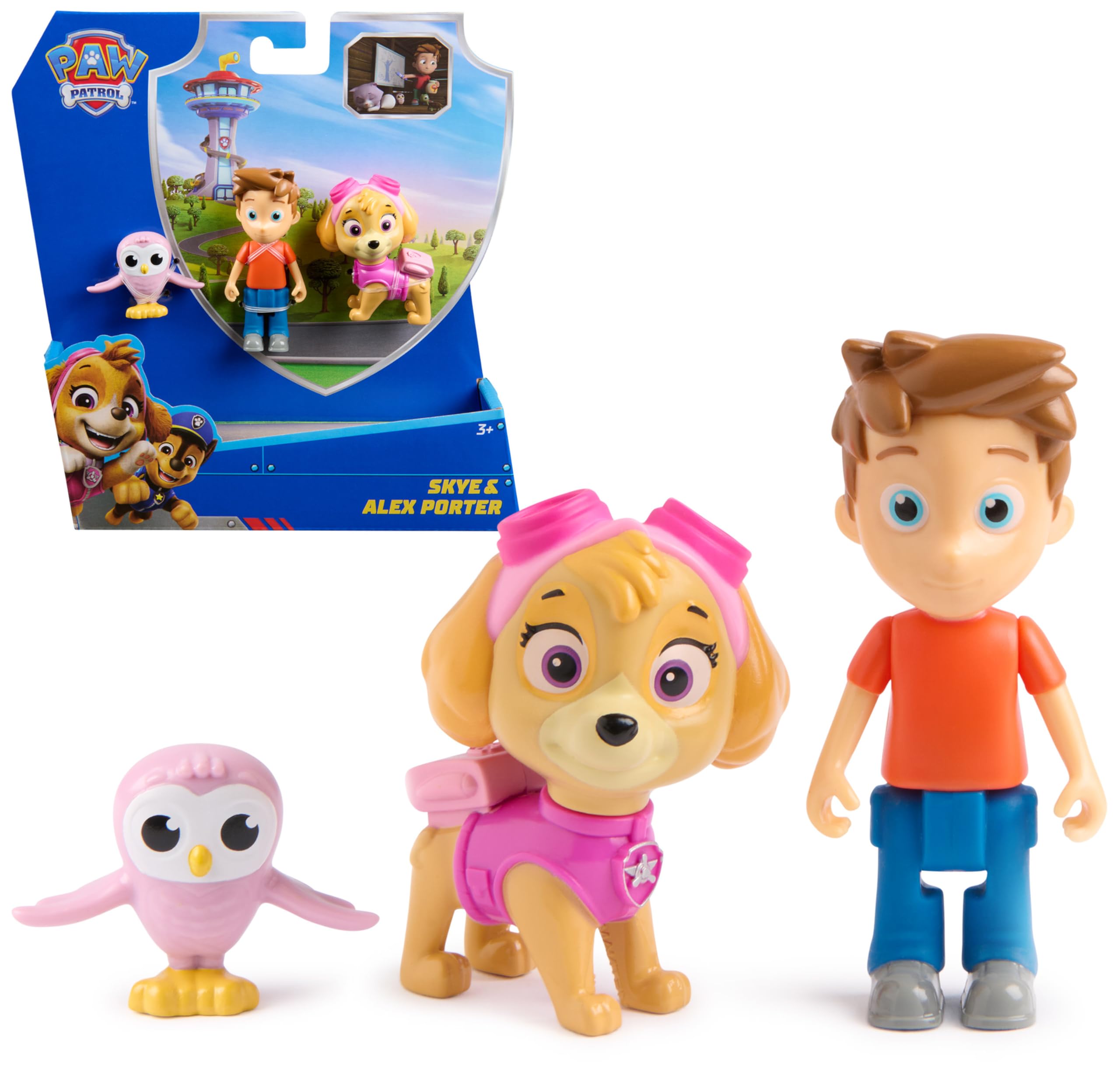 PAW Patrol Skye & Alex Porter Figure Pack with Lil Hootie - Action Figures for Kids 3-9 Years 1