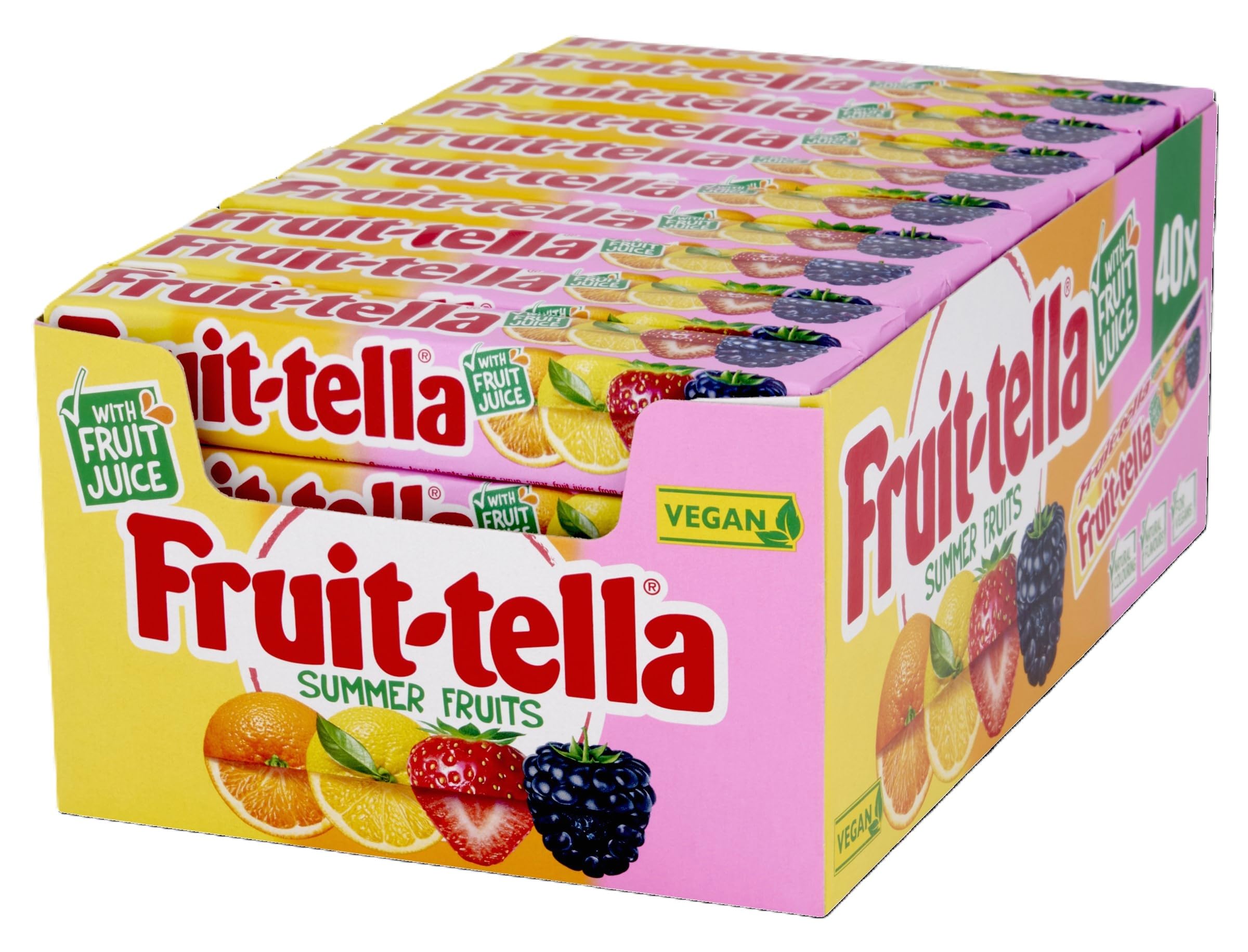 Fruittella Summer Fruits Soft Chew Sweets, Vegan & Gluten-Free - 40 x 41g Sticks 1