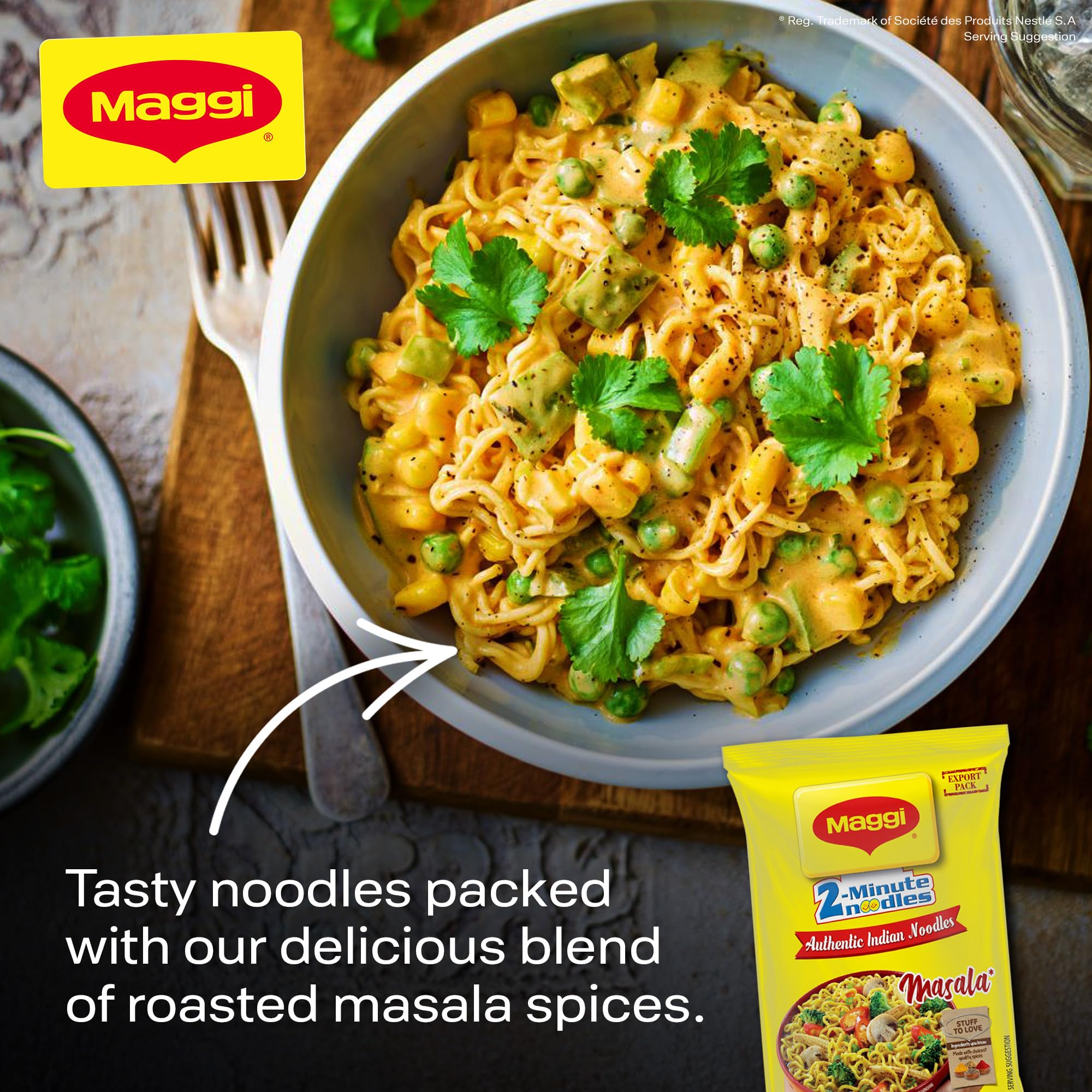 MAGGI 2 Minute Authentic Indian Masala Spicy Instant Noodles 70g