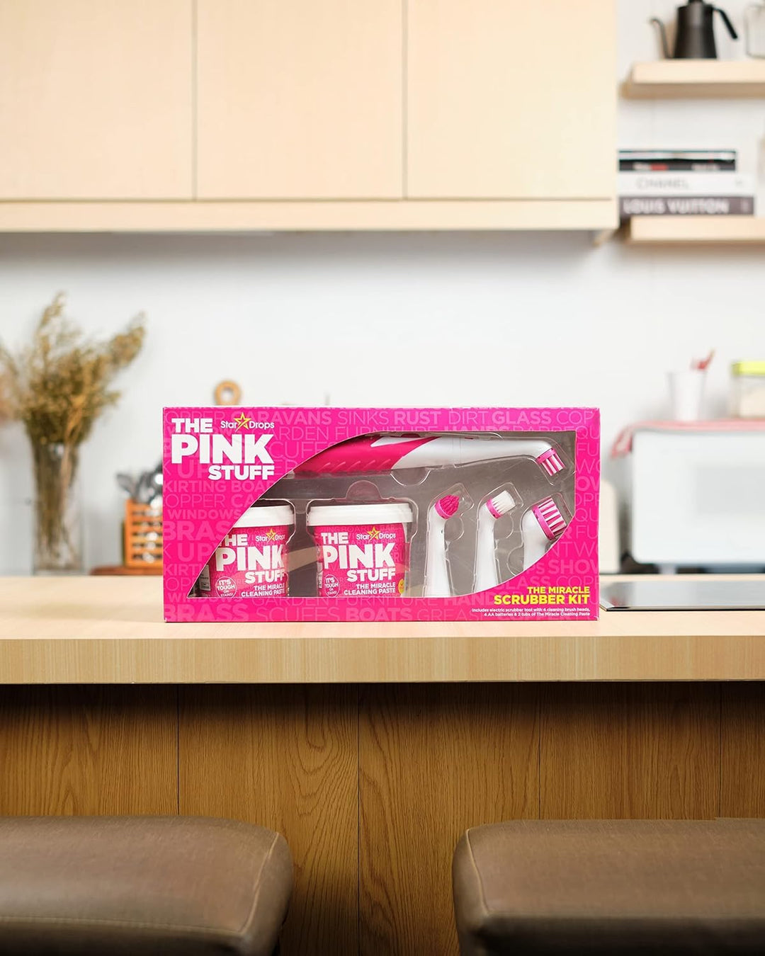 Stardrops - The Pink Stuff Miracle Scrubber Kit with Electric Tool & 4 Brush Heads