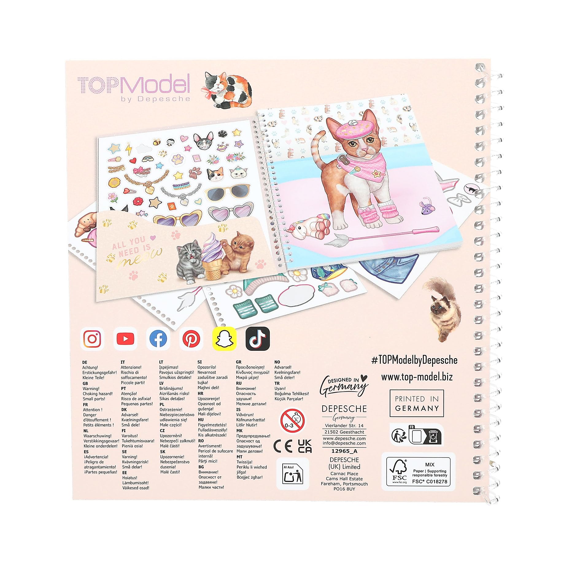 Depesche TOPModel Kitty - Dress Me Up Sticker Book with 24 Pages and 11 Sticker Sheets 5