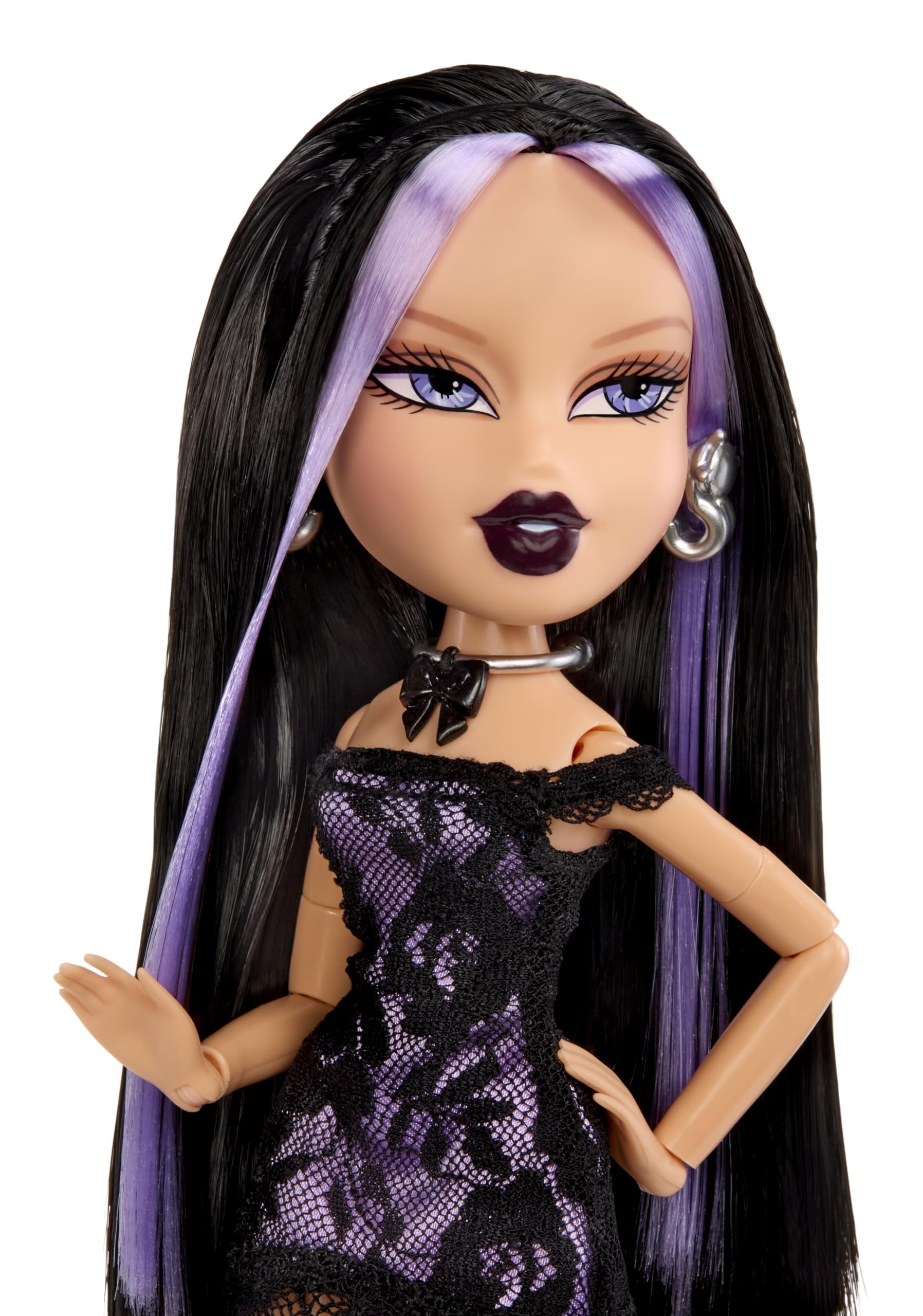 Bratz Stylin’ Birthdayz Jade Doll - Purple Satin Dress, Knee-High Boots, Graphic T-Shirt | Ages 6+