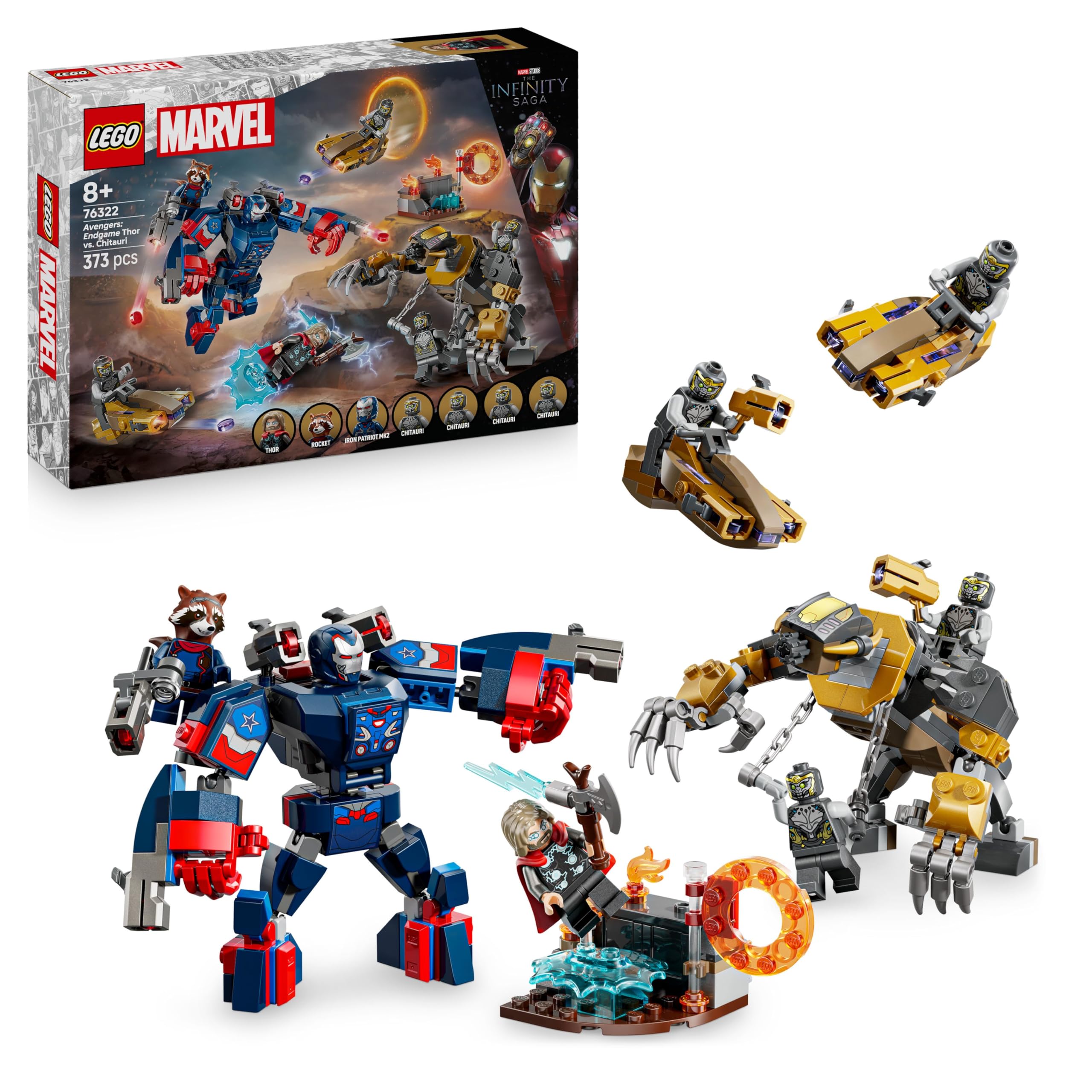 LEGO Marvel Avengers: Endgame Thor vs. Chitauri Building Set | Ages 8+ | Model 76322