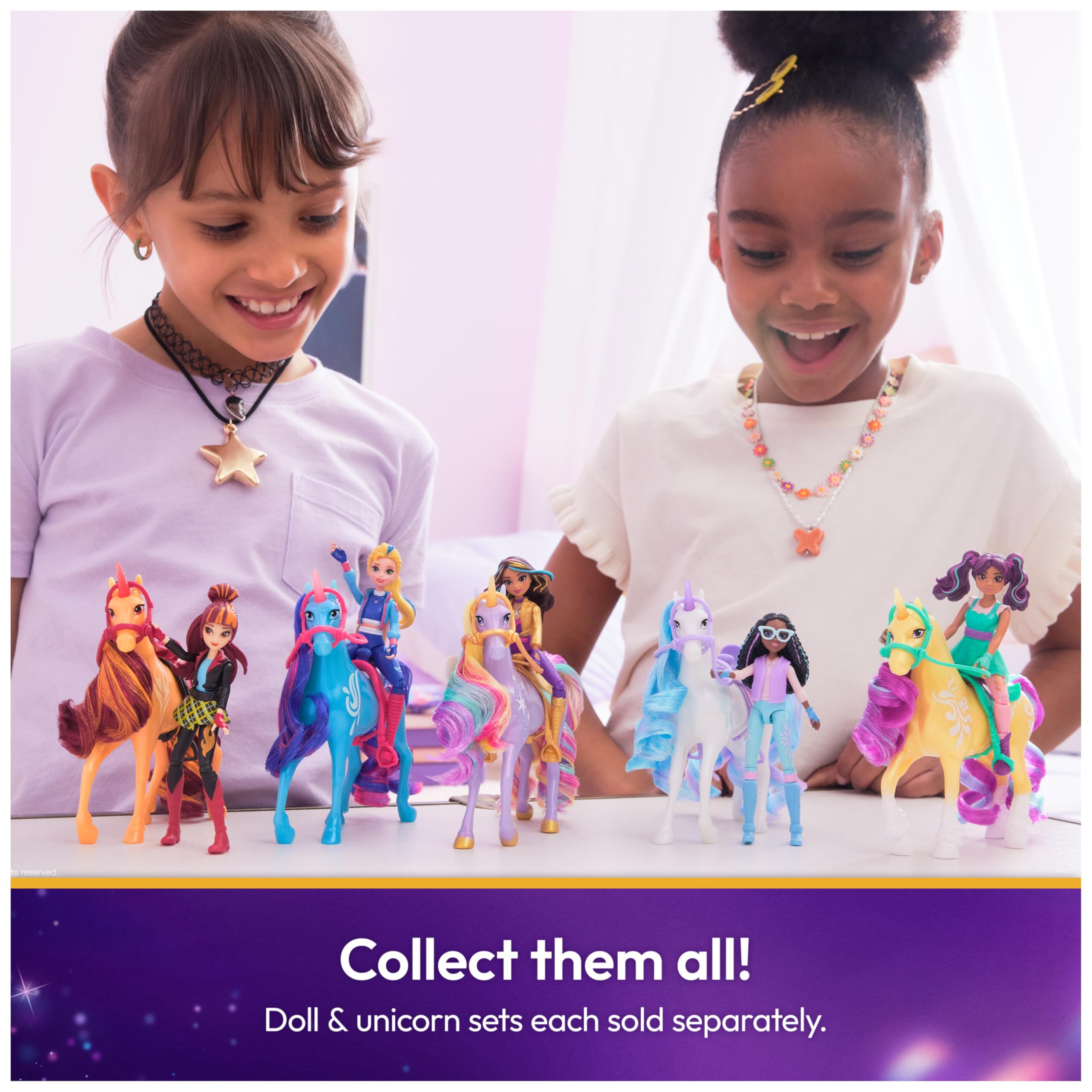 Unicorn Academy Isabel & River Playset with 2 Riding Accessories and Hair Styling Tool | Ages 4+ 6