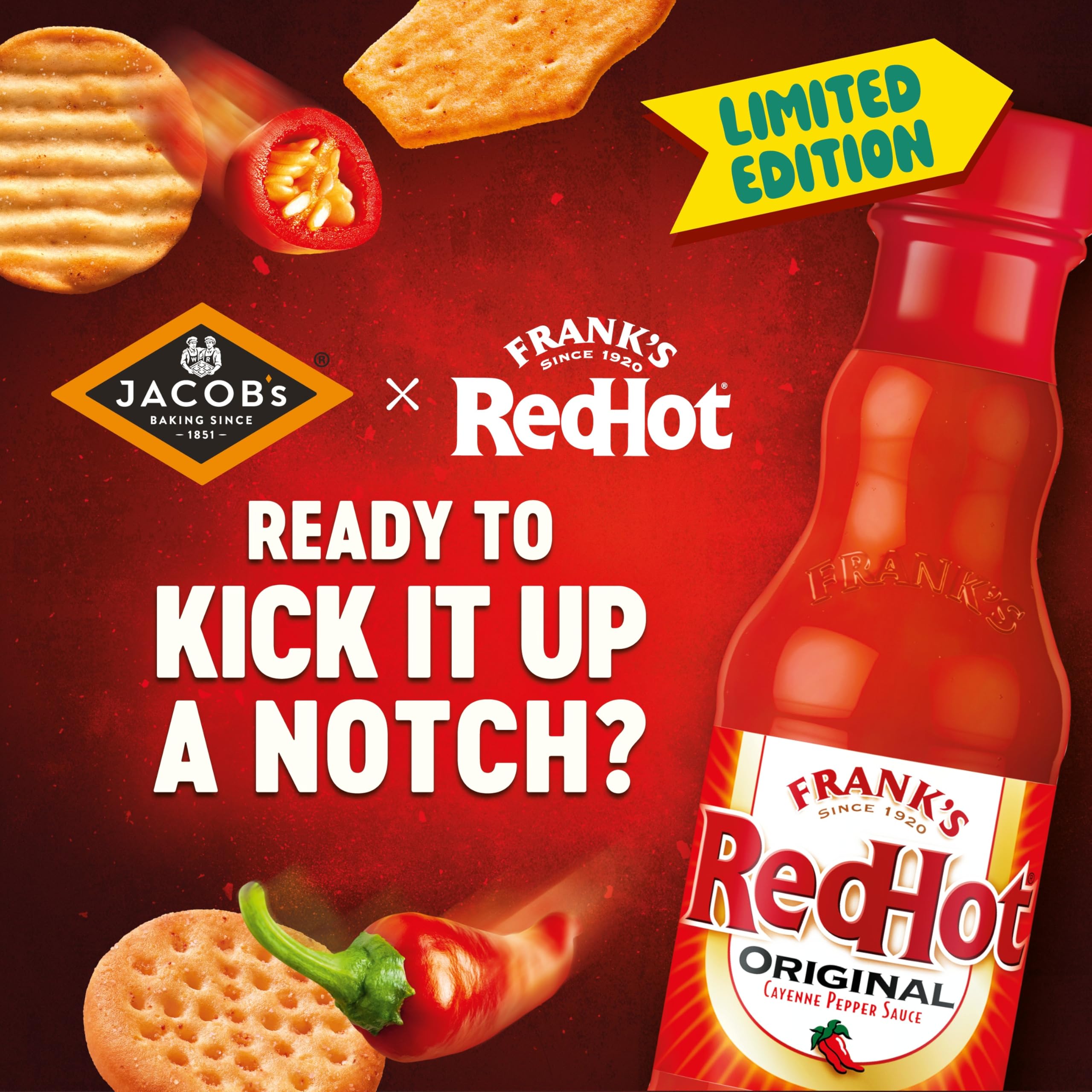 Jacob's Bites Franks RedHot Original Crackers, 125g (Pack of 5) 3