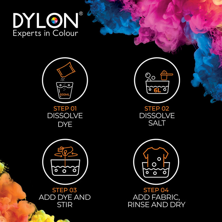 Dylon Hand Dye - Fabric Dye Sachet for Clothes & Home Textiles, 50 g, Fresh Orange