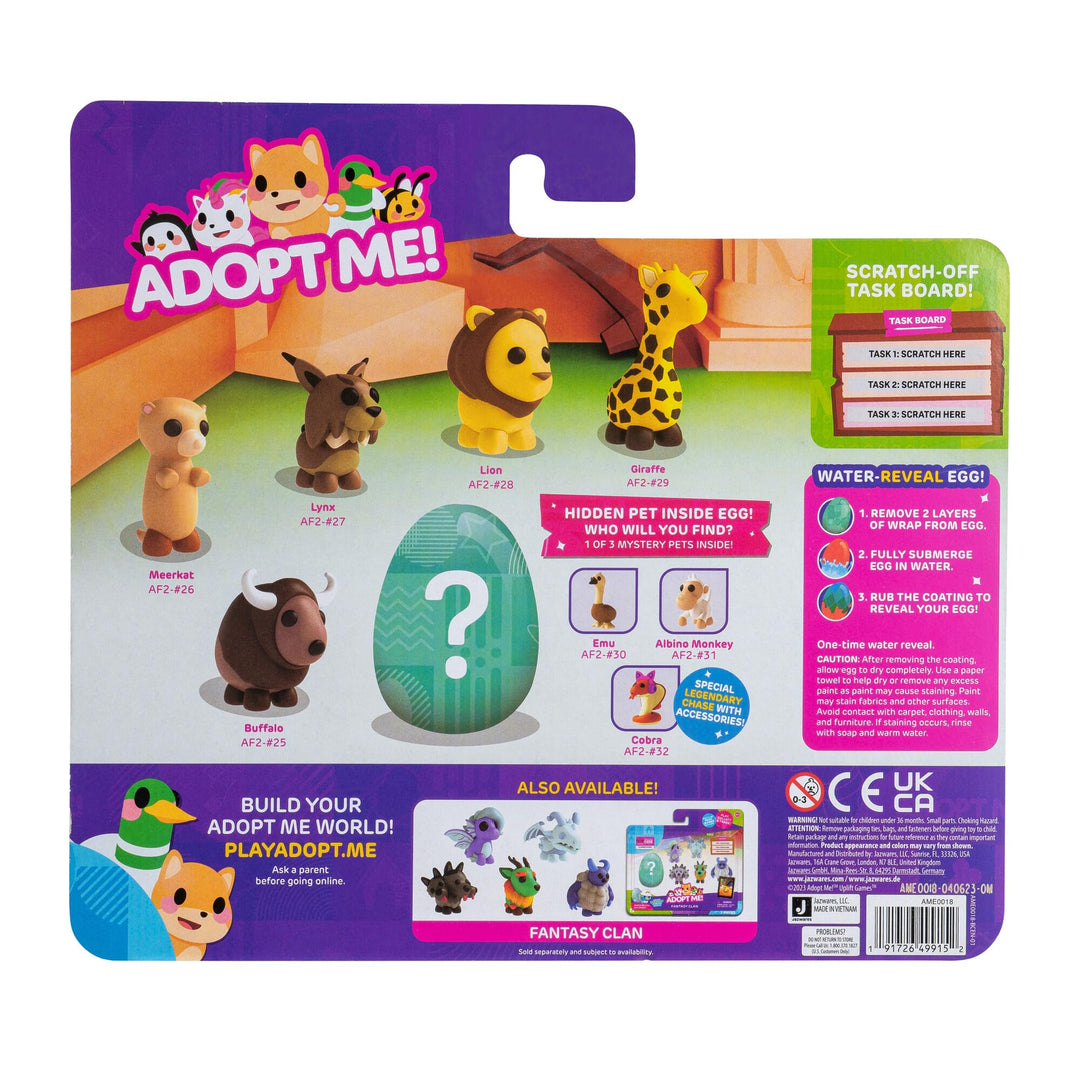 Adopt Me! Animal Life Multipack - Hidden Mystery Pet with Virtual Code, 6 Collectible Figures for Kids 6+
