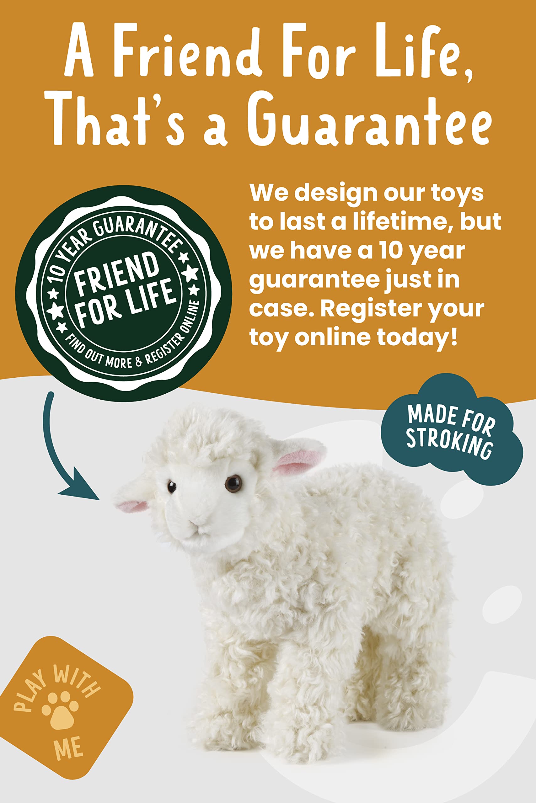 Living Nature Large Lamb - Realistic Soft Cuddly Plush Toy for All Ages 13