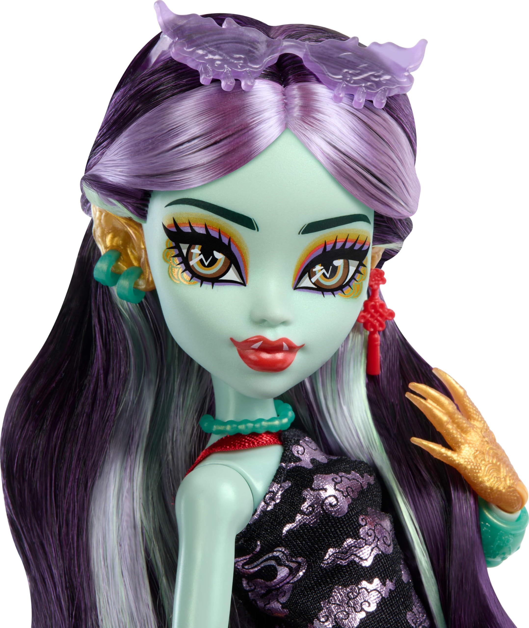 Monster High Jinafire Long Doll with Pet Cloudy 'Yun Yun' & Accessories - Dragon Fashion Doll for Ages 4-10 2
