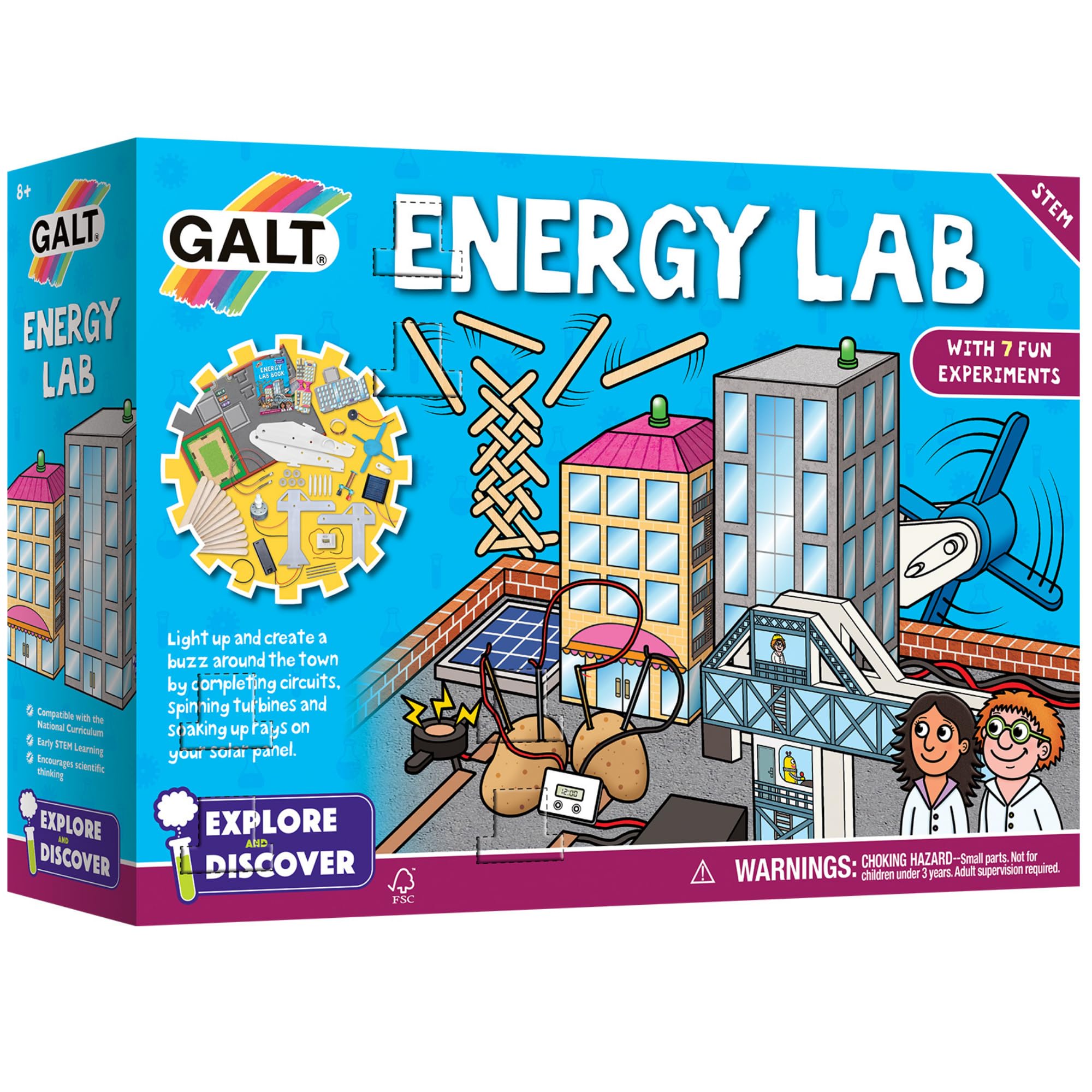 Galt Energy Lab - Explore & Discover Kids Science Kit with 7 Fun Experiments for Ages 8+