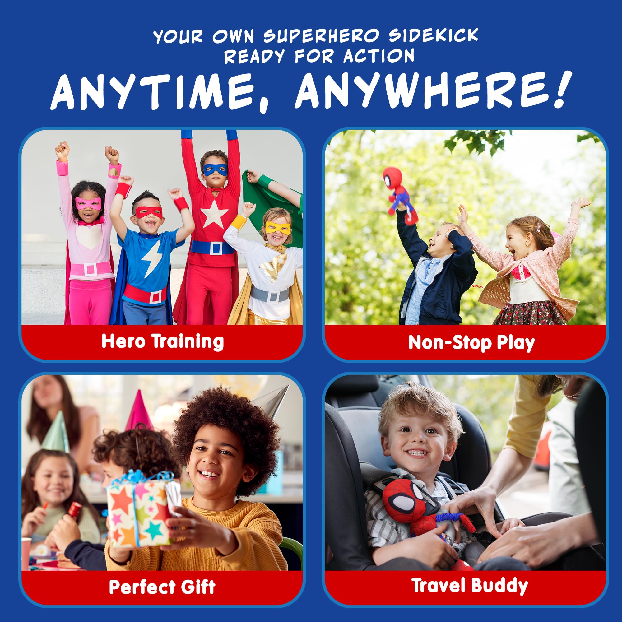 Marvel Spidey and His Amazing Friends Slingshot Plush Spider-Man Toy - Stretchable Arms for Web-Slinging Fun 12