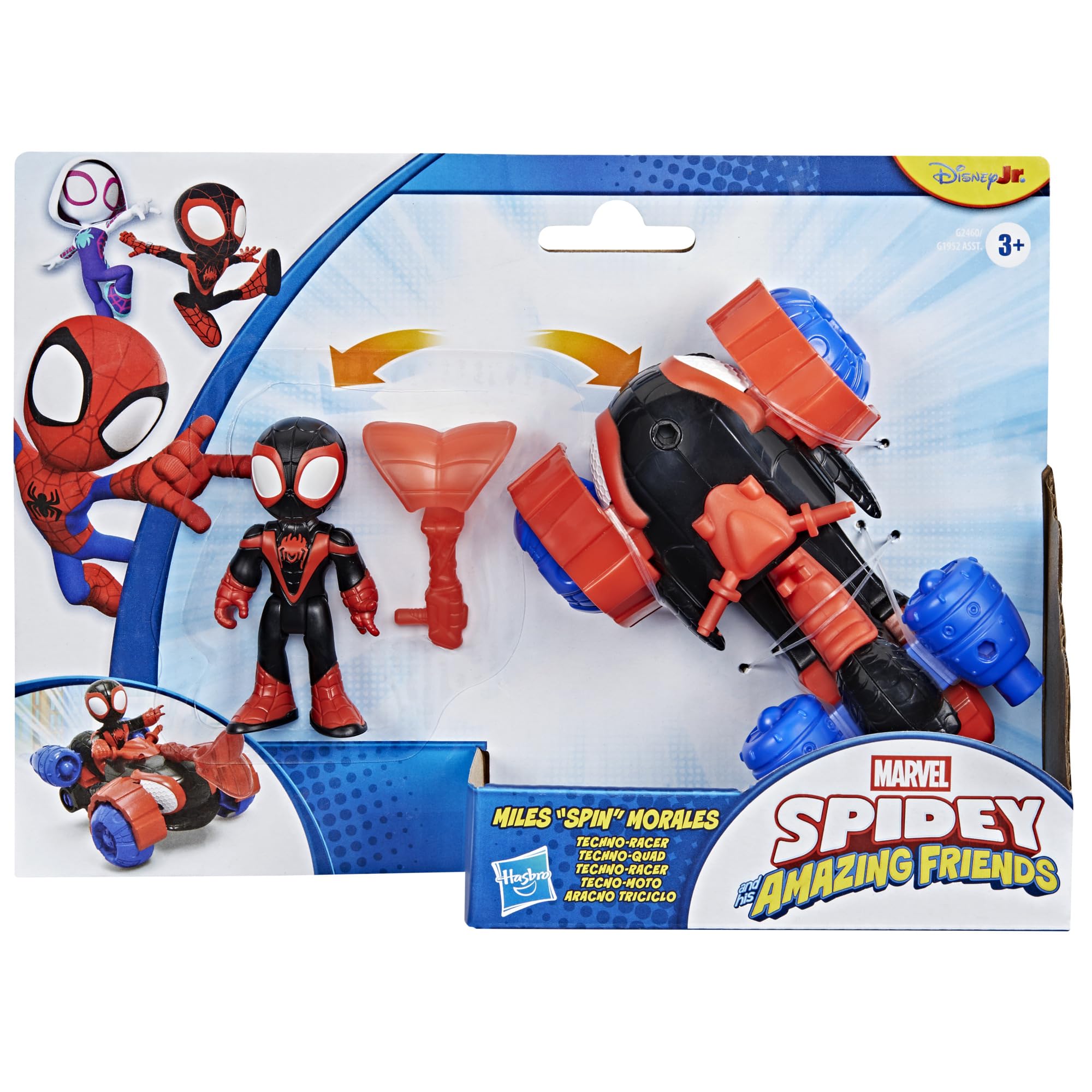 SPIDEY AND HIS AMAZING FRIENDS Miles 'Spin' Morales Techno-Racer Toy | 3-inch Figure | Ages 3+ 5