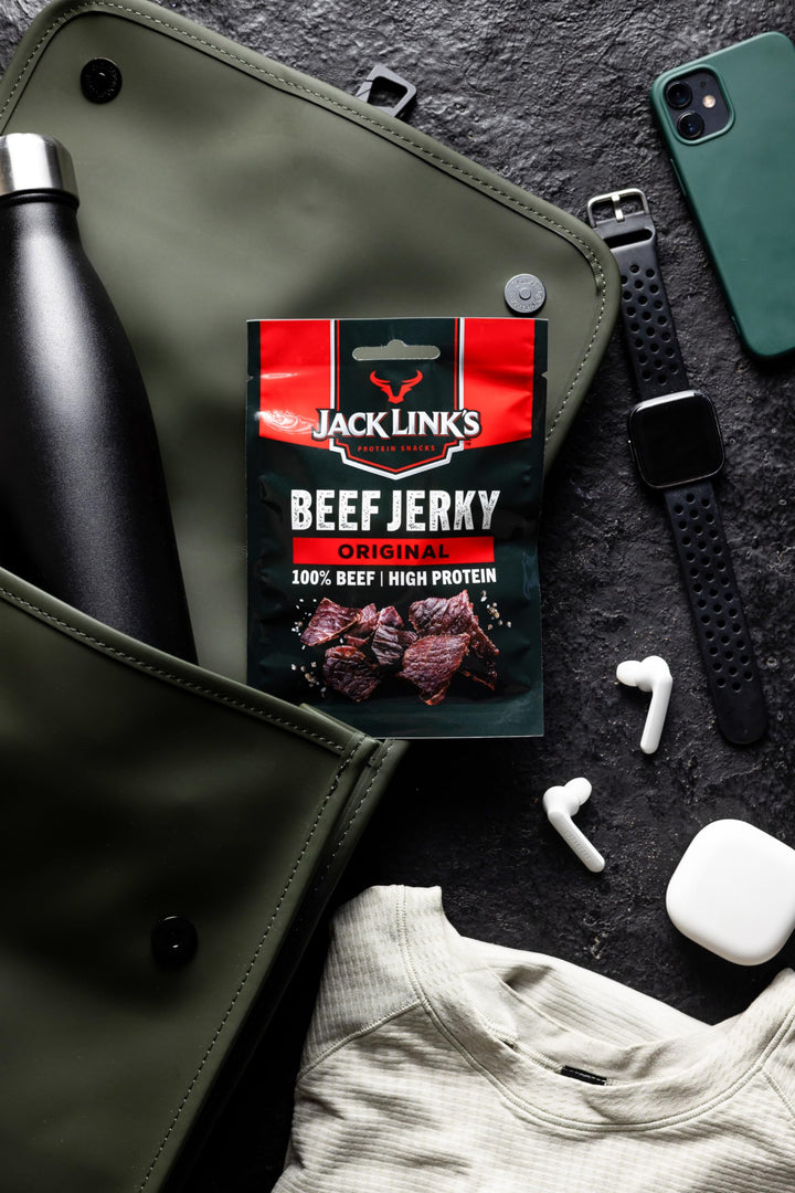 Jack Link's Beef Jerky Original - Box of 12 x 60g - High Protein Dried Meat Snack