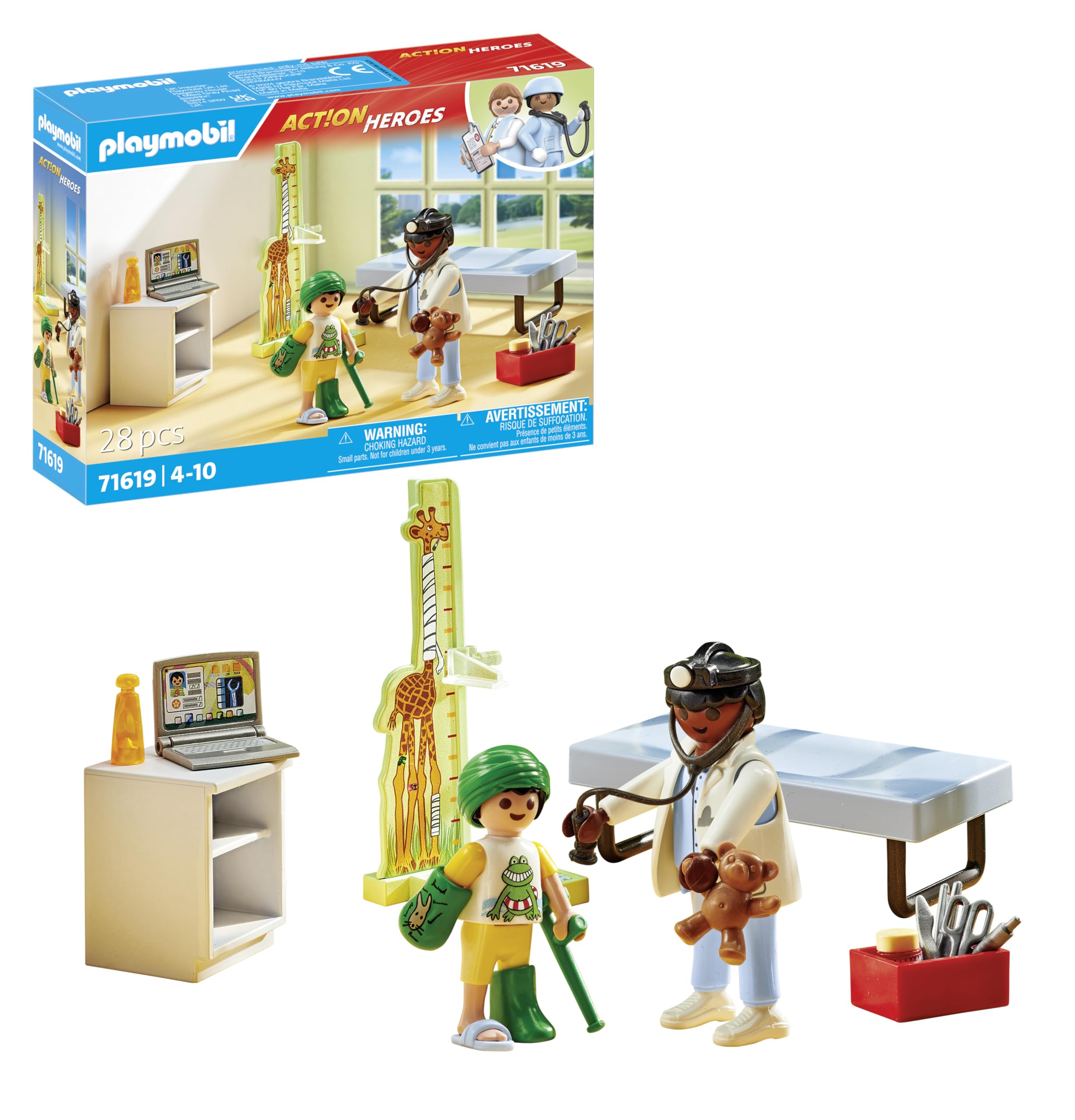 Playmobil 71619 Action Heroes Pediatrician Playset - Medical Role Play for Kids 4+ 7