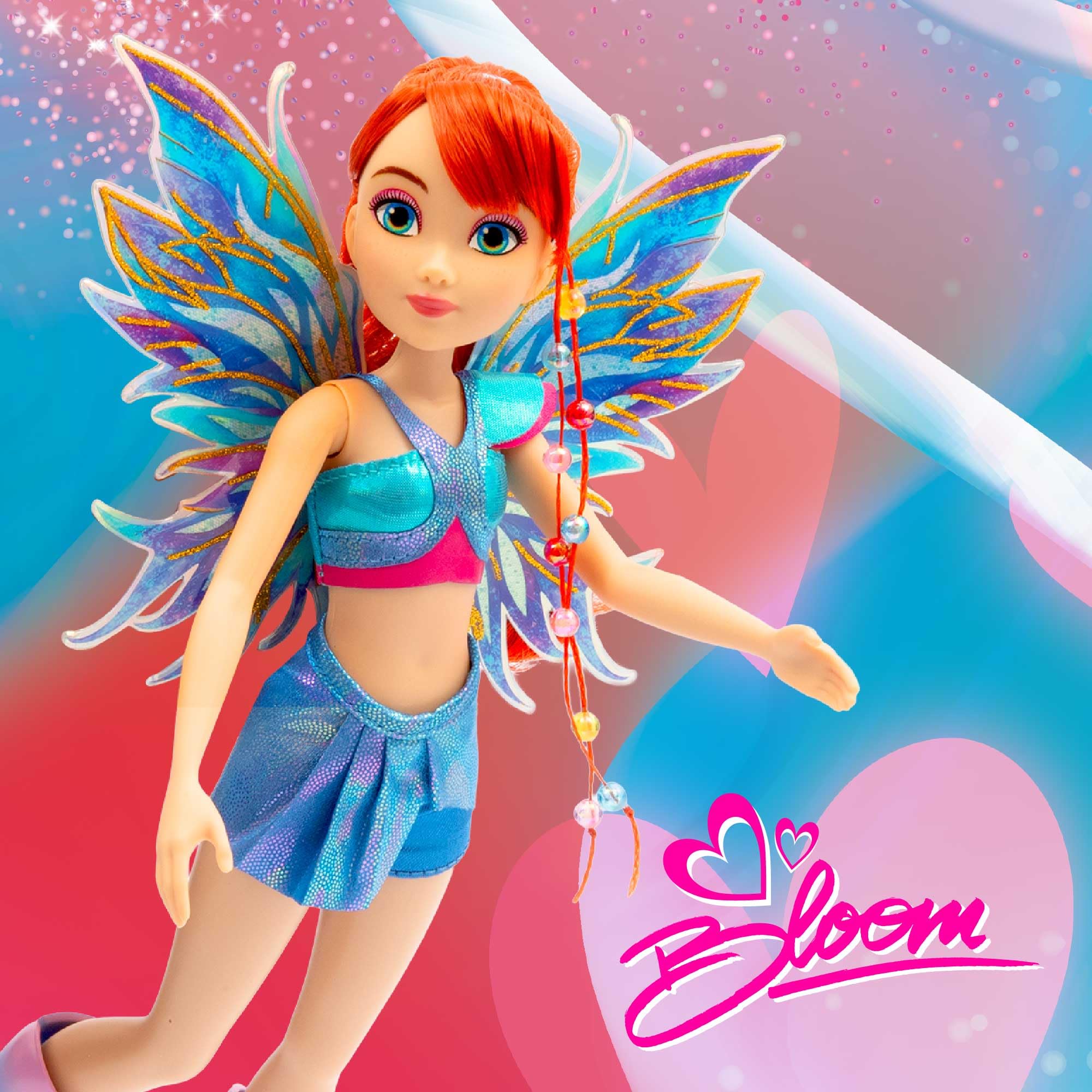 Winx Club Bloom Fairy Doll - 26 cm, Articulated Joints, Removable Glitter Wings | Ages 4+