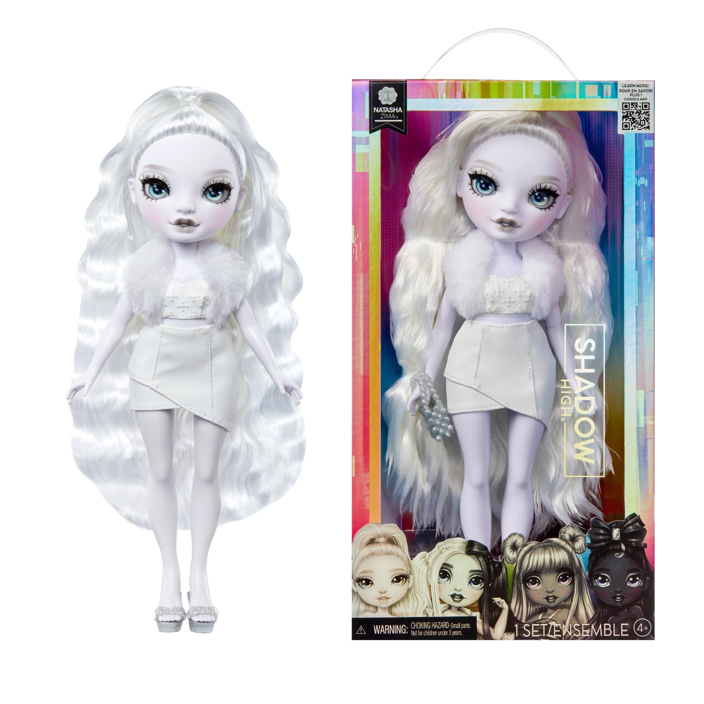 Rainbow High Shadow High Natasha Zima - 28cm Grayscale Fashion Doll with White Hair, Outfit, Shoes & Handbag 1