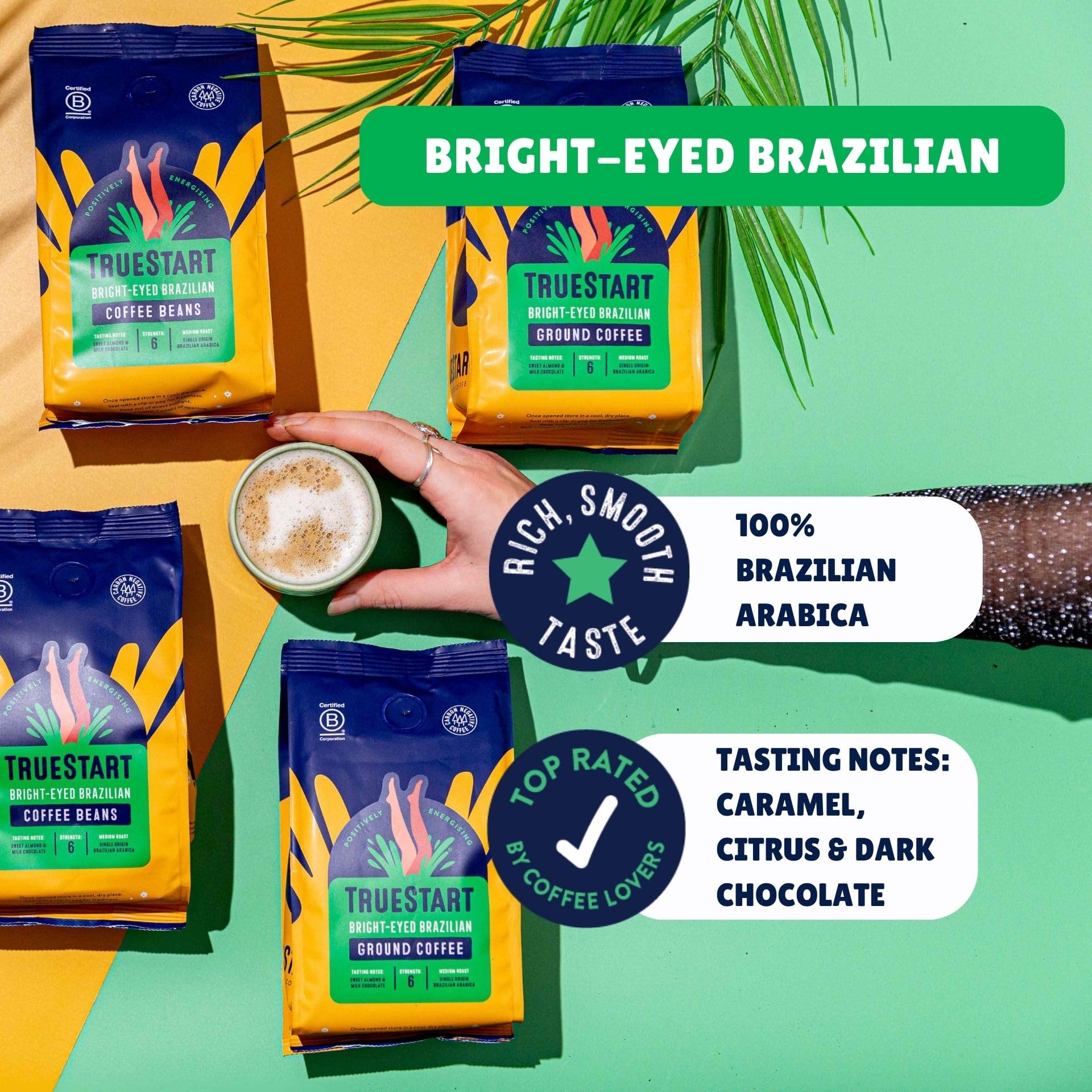 TRUESTART Bright-Eyed Brazilian Ground Coffee - Medium Roast | Mycotoxin-Free | 200g 2