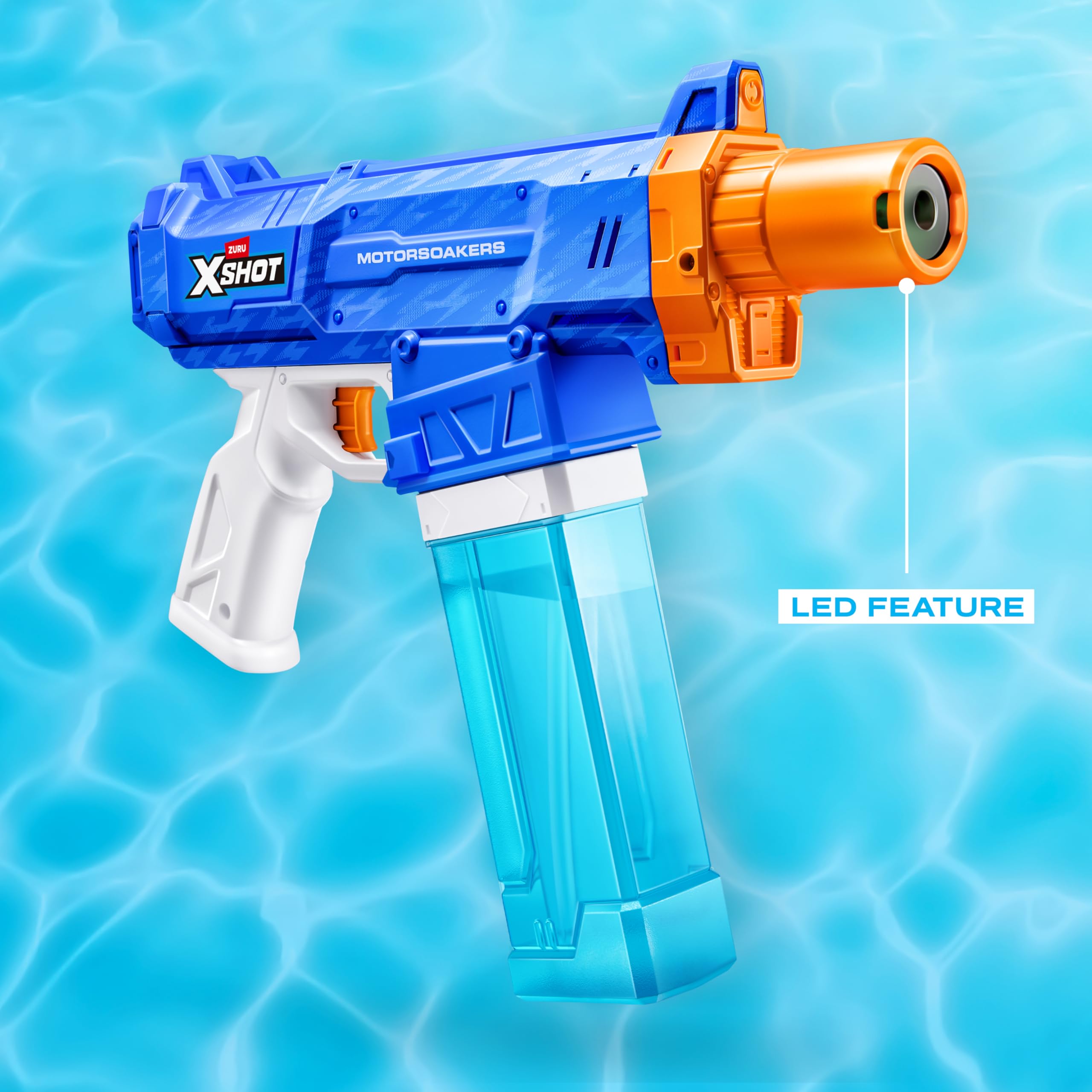 XSHOT Water Turbo Stream Motor Soaker by ZURU - Motorized Blaster with 30FT Range | Fast-Fill 4