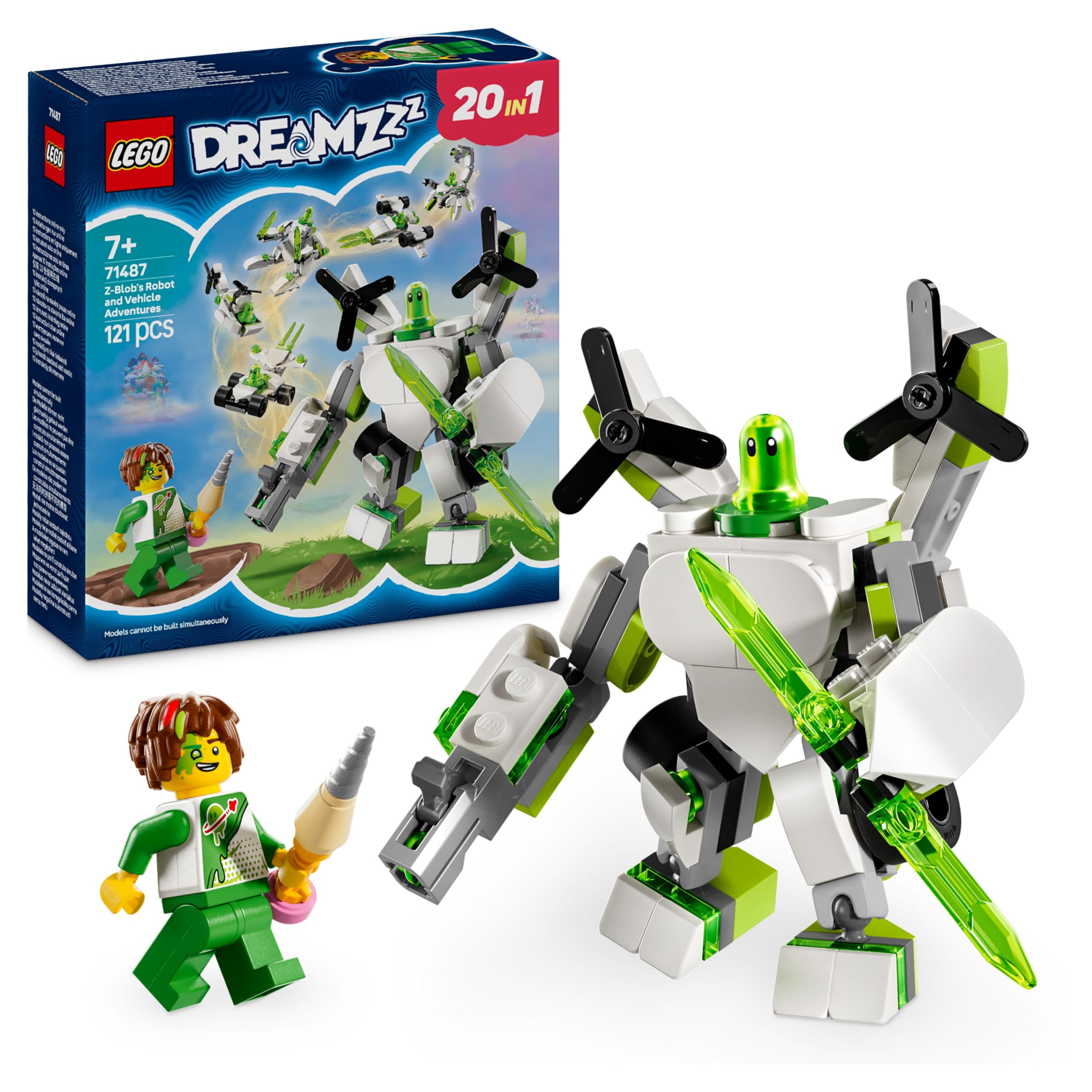 LEGO DREAMZzz Z-Blob’s Robot and Vehicle Adventures Set 71487 | 20 Build Options | Ages 7+