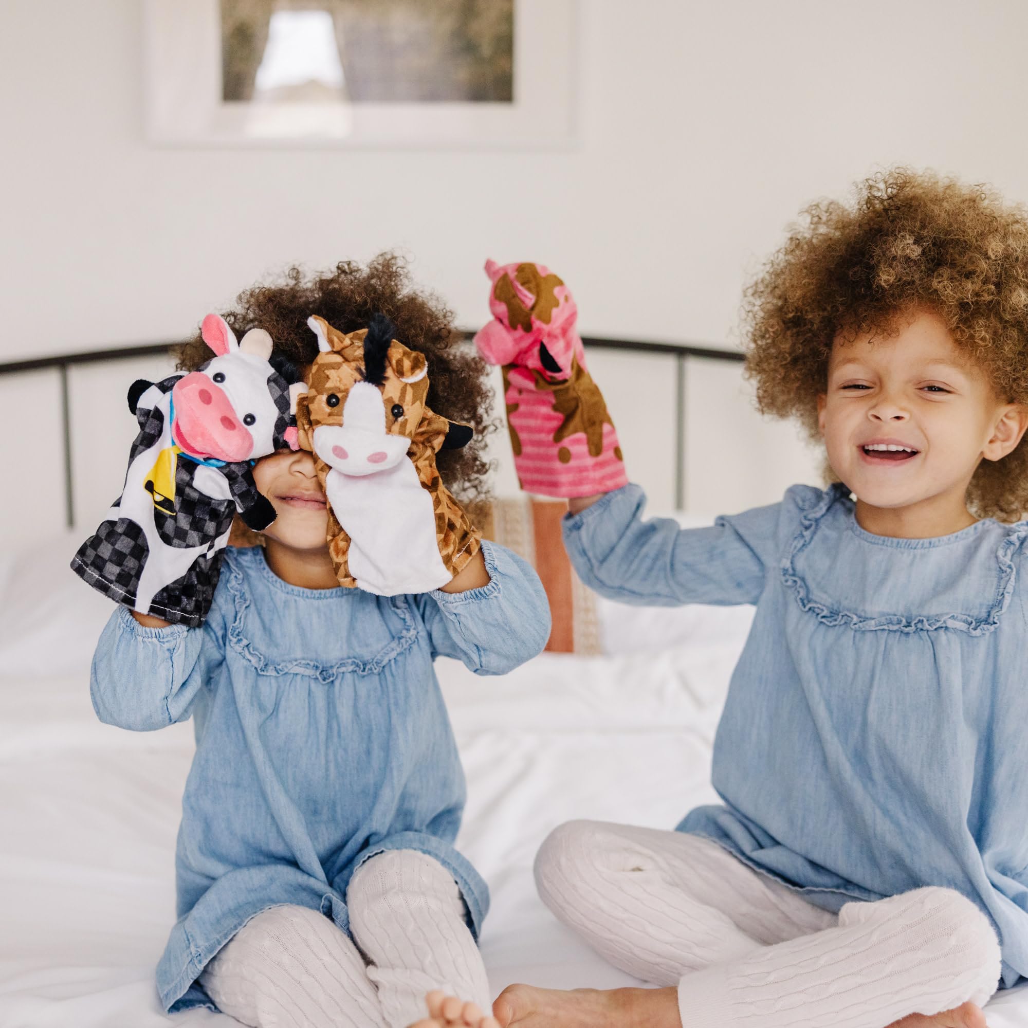 Melissa & Doug Farm Friends Hand Puppets - 4-Piece Soft Puppet Set for Toddlers 2+ 8