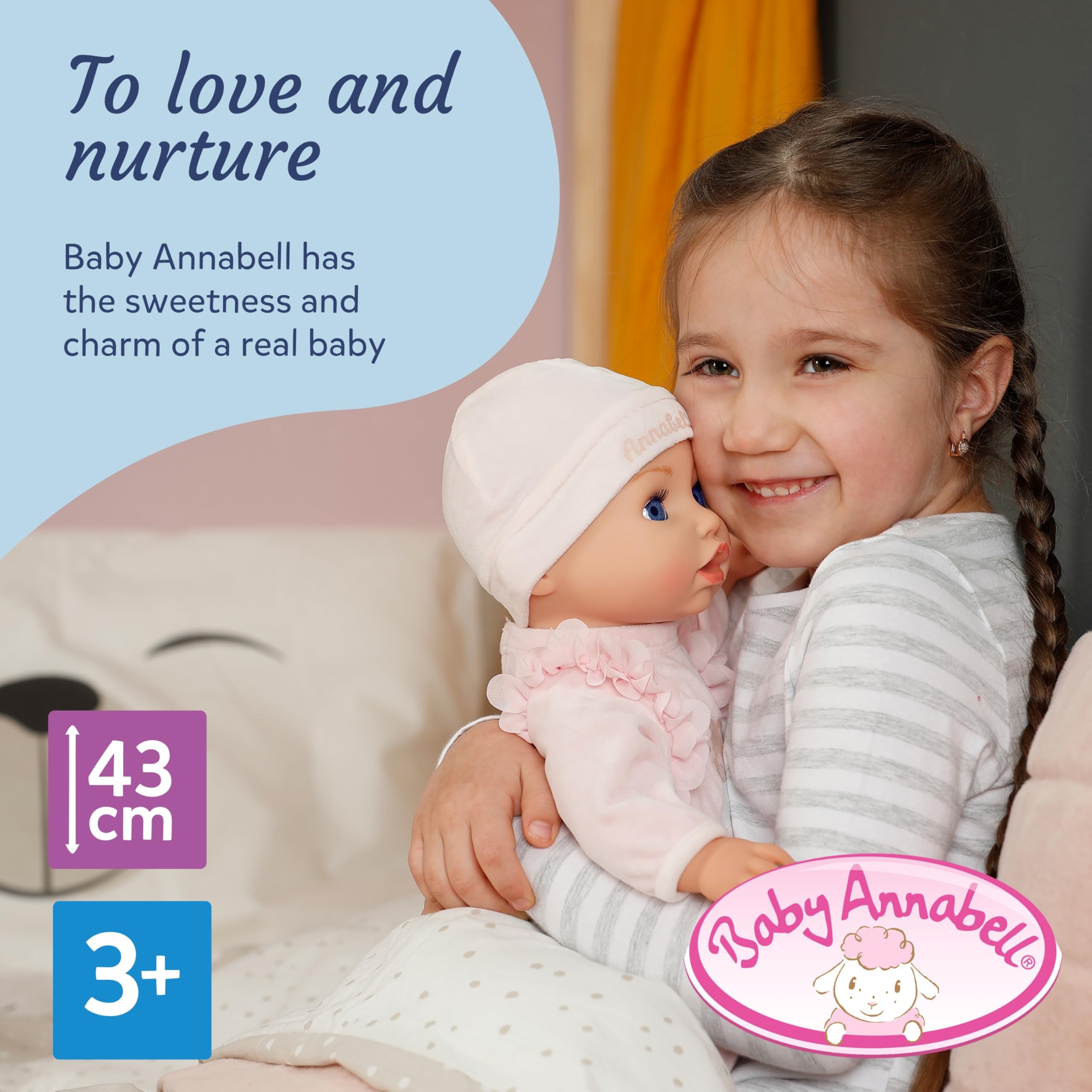 Baby Annabell Active Annabell 43cm - Interactive Soft-Bodied Baby Doll with Realistic Sounds & Movements 3