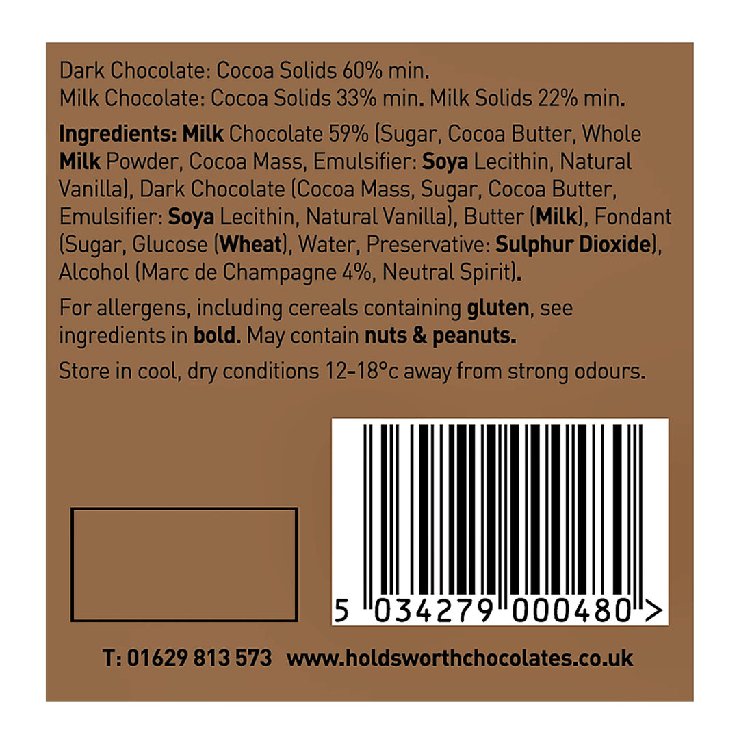 Holdsworth Chocolates - Marc de Champagne Handmade Truffles Milk Chocolate Treat Box