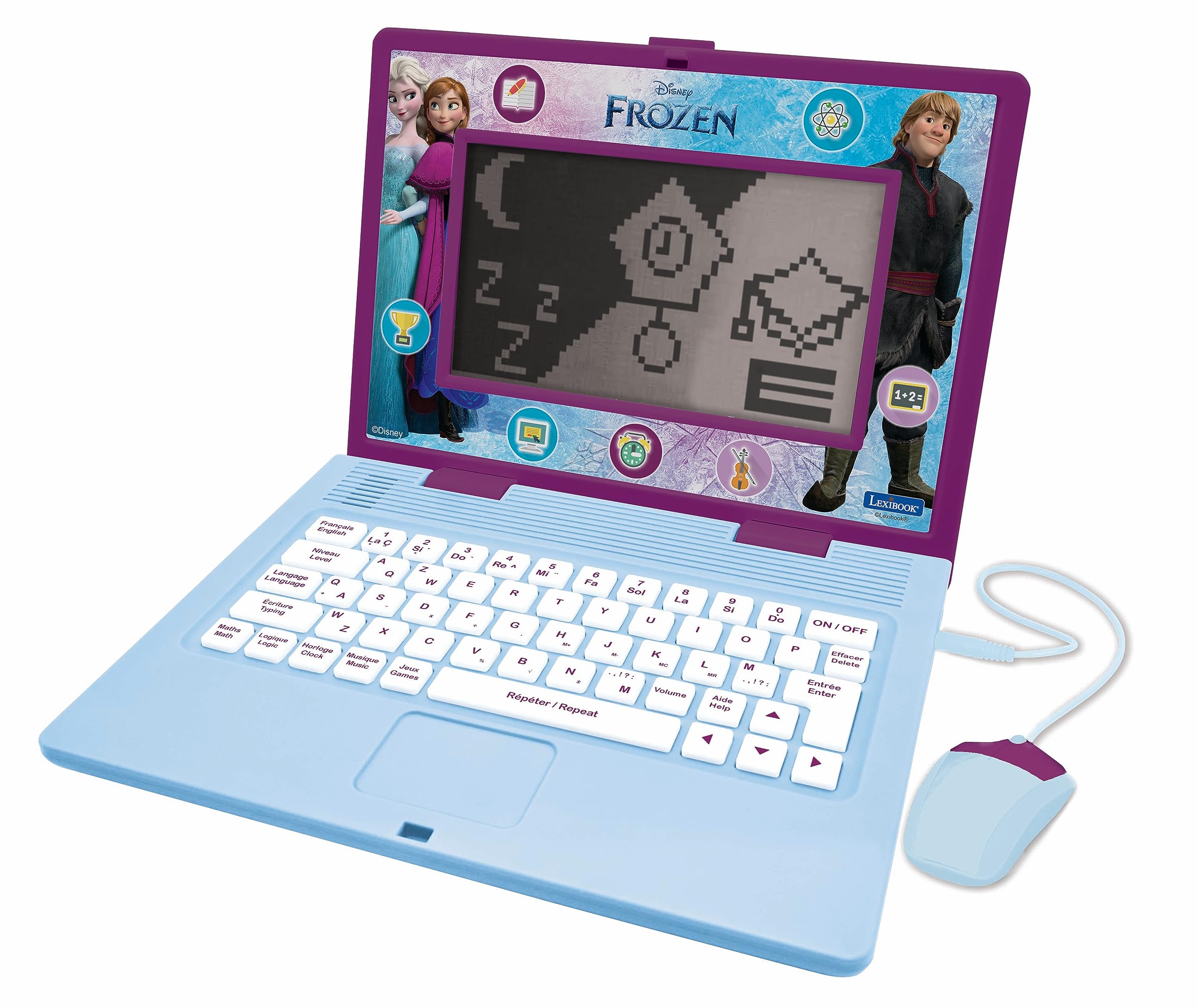 LEXIBOOK Frozen Bilingual Educational Laptop - English & French Learning for Kids